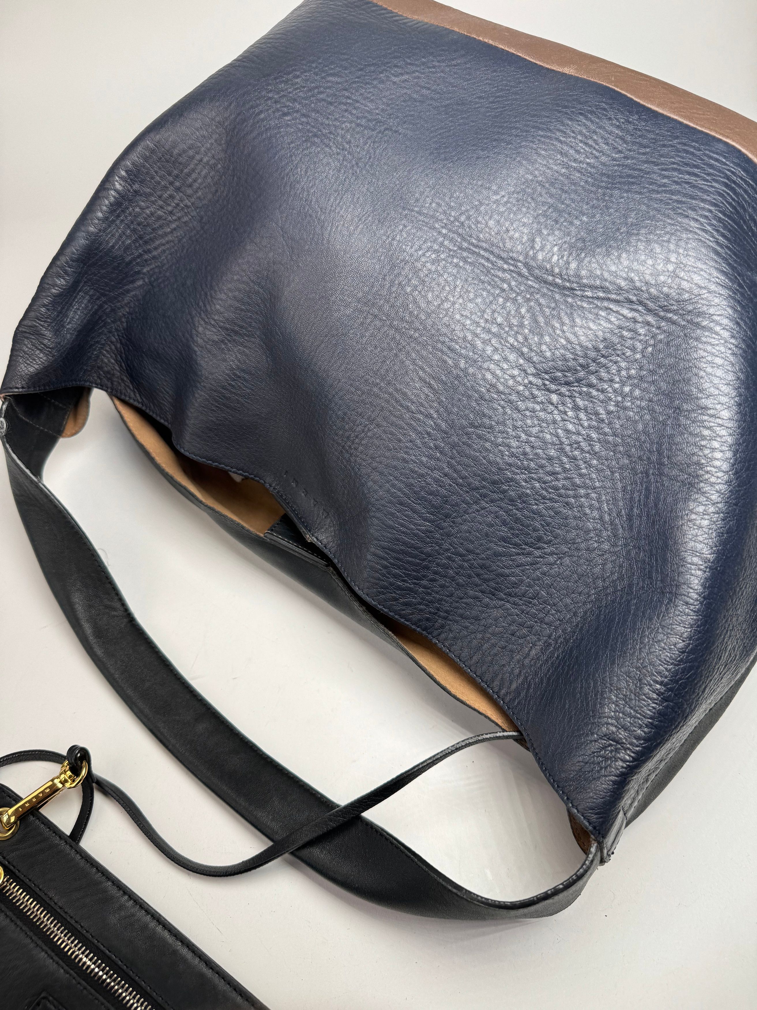 Marni Vintage Leather Bag Marine Black Brown Size ONE SIZE - 9 Thumbnail