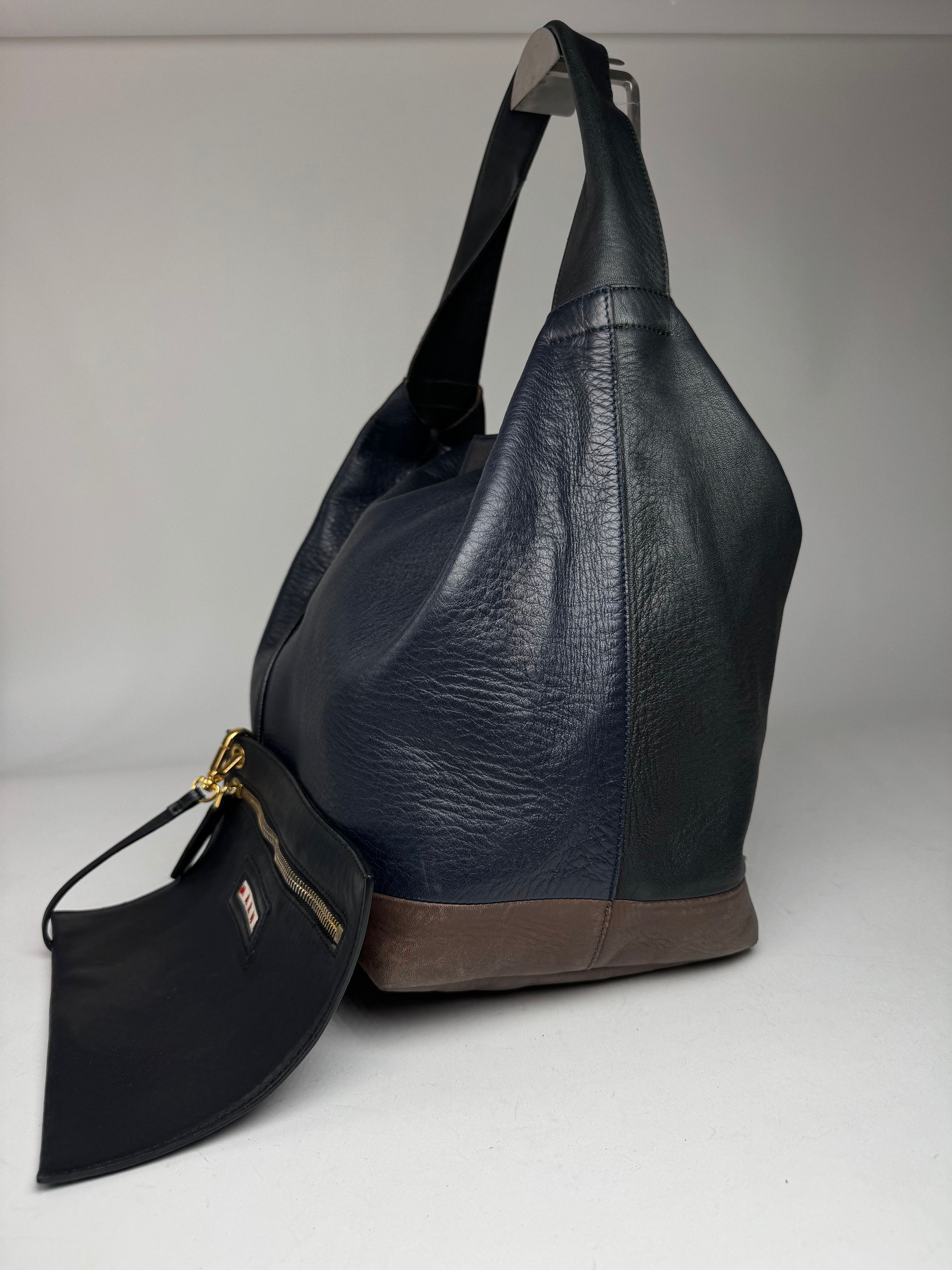 Marni Vintage Leather Bag Marine Black Brown Size ONE SIZE - 11 Thumbnail