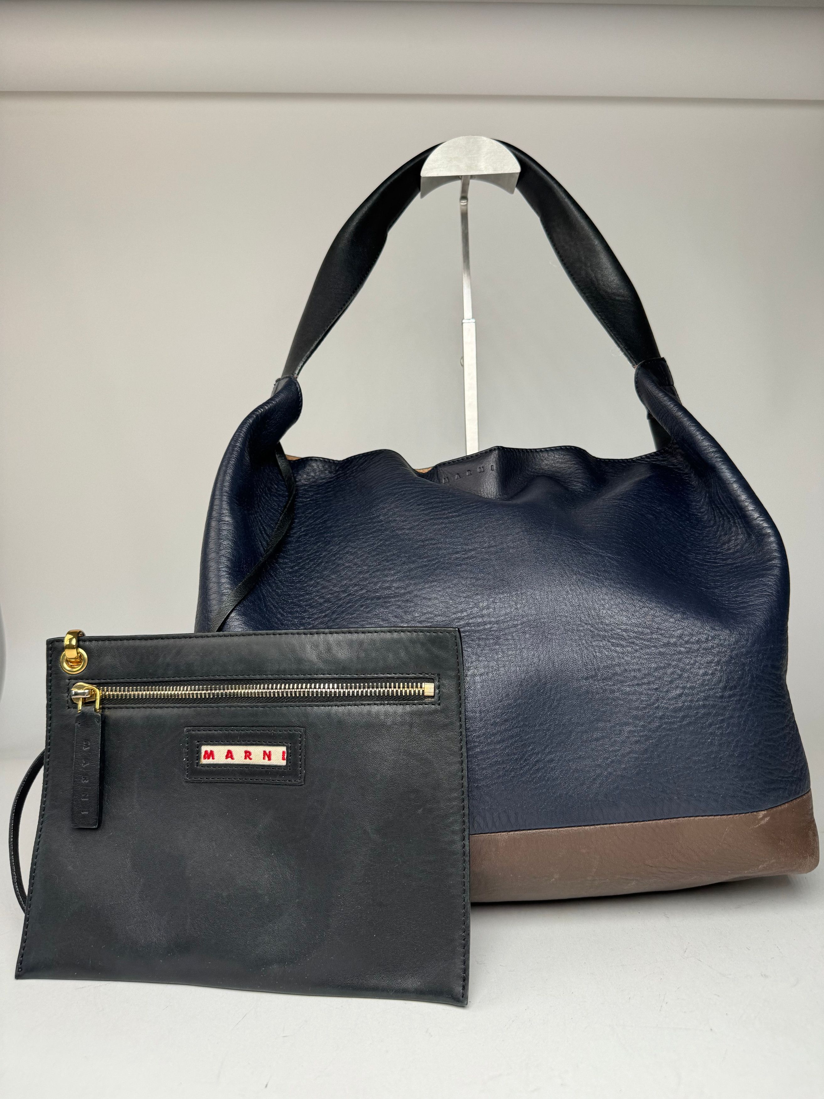 Marni Vintage Leather Bag Marine Black Brown Size ONE SIZE - 14 Thumbnail