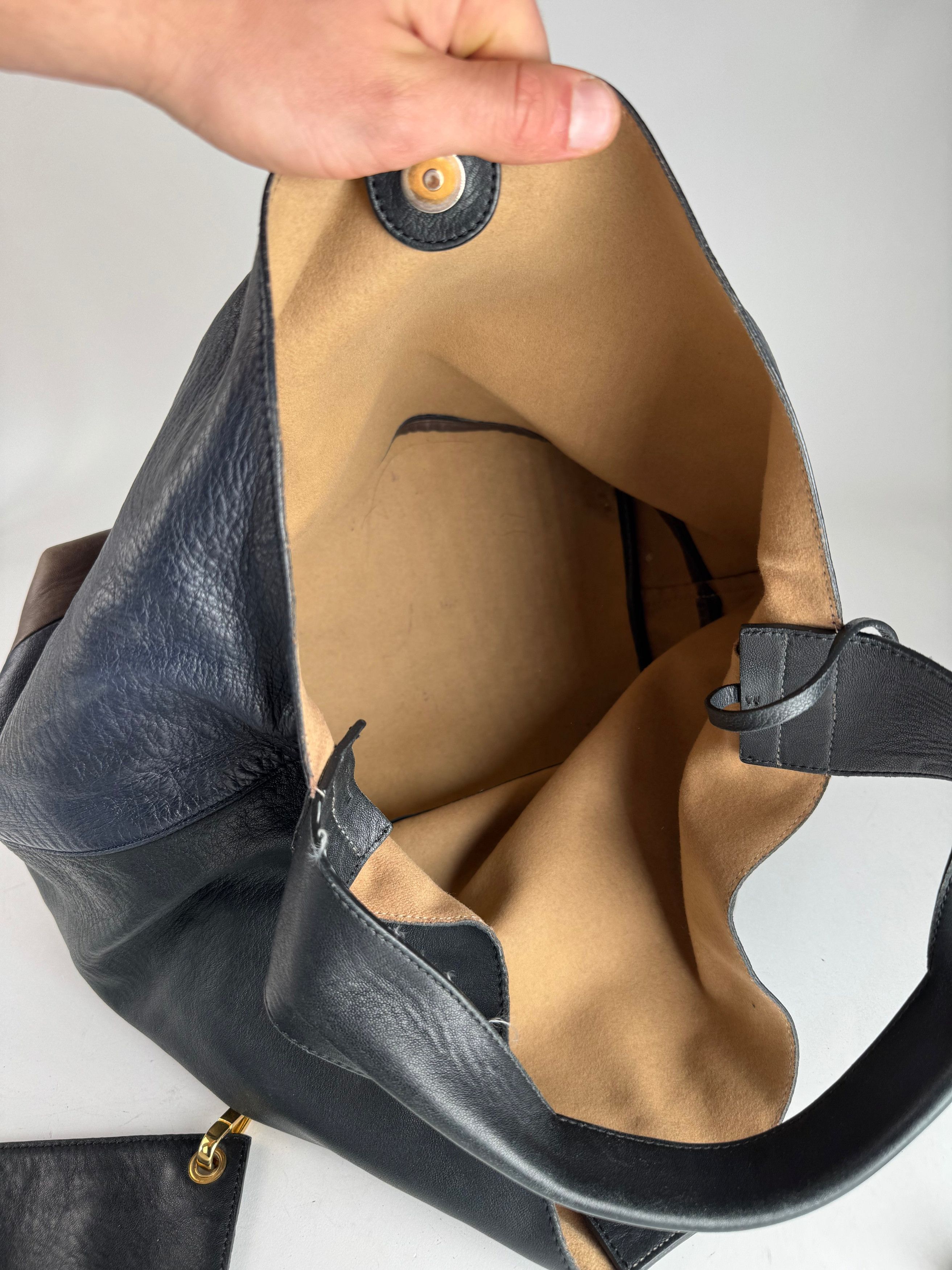 Marni Vintage Leather Bag Marine Black Brown Size ONE SIZE - 3 Thumbnail