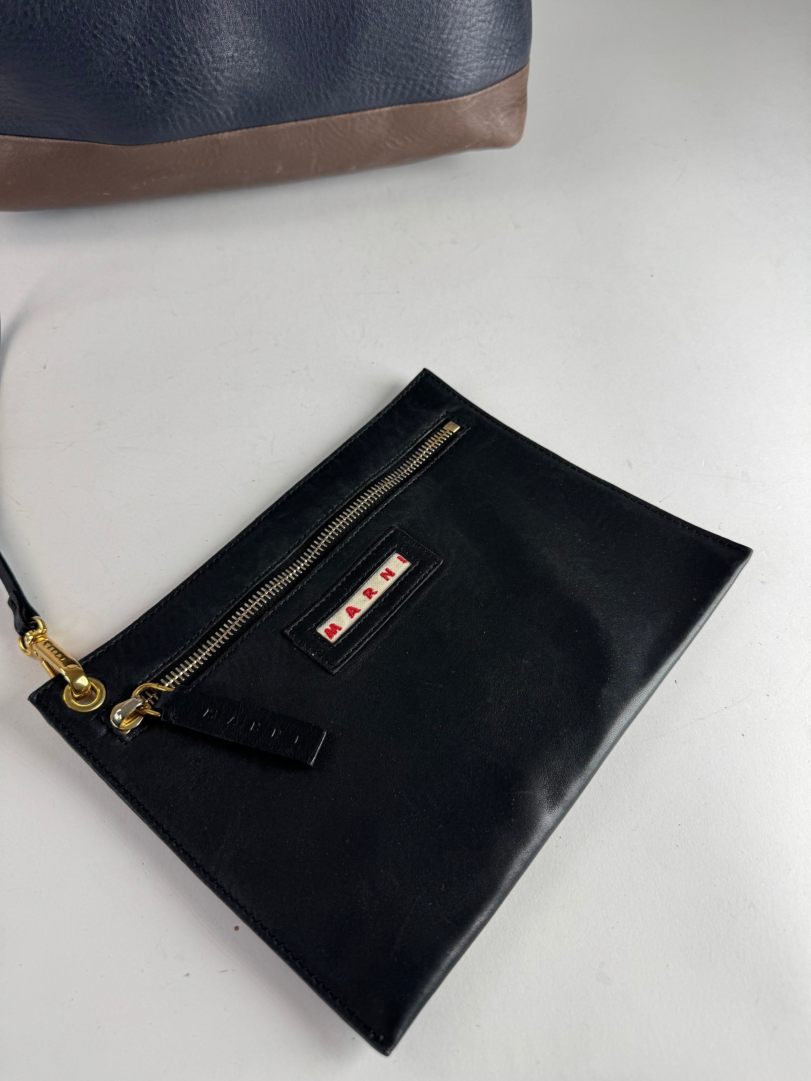Marni Vintage Leather Bag Marine Black Brown Size ONE SIZE - 13 Thumbnail
