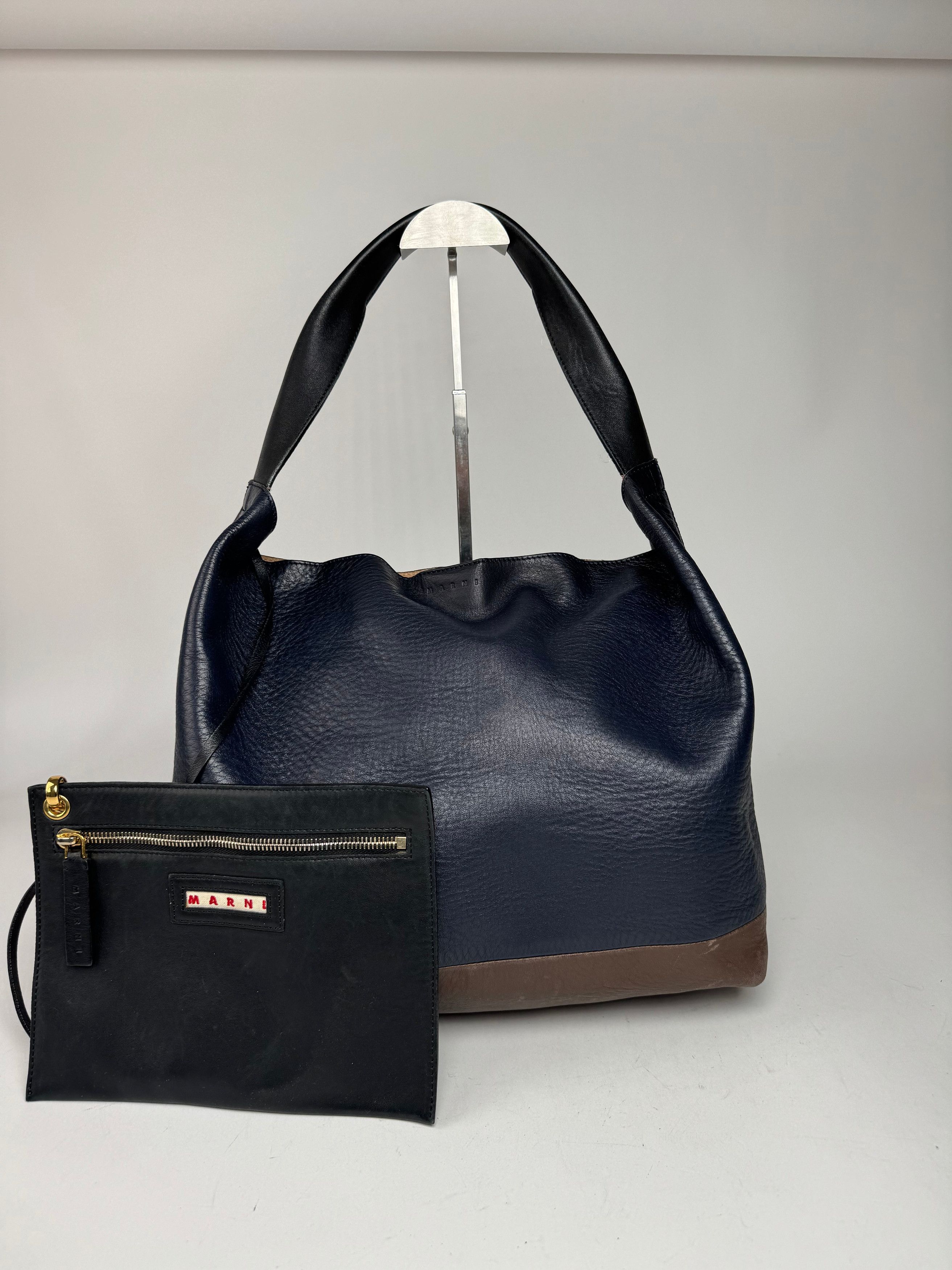 Marni Vintage Leather Bag Marine Black Brown Size ONE SIZE - 7 Thumbnail