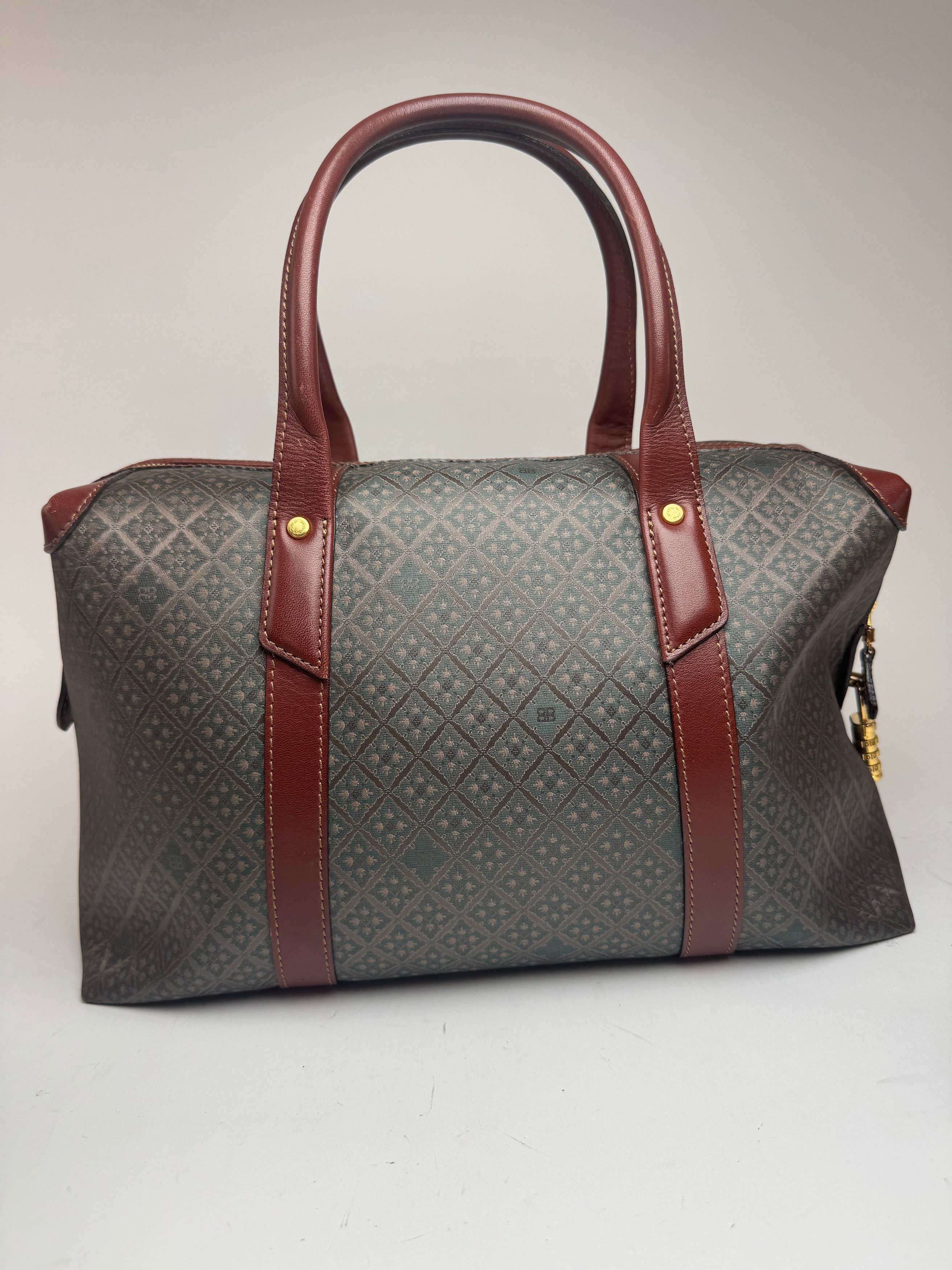 Balenciaga Vintage Monogramm Weekender Bag Green Brown Size ONE SIZE - 11 Thumbnail