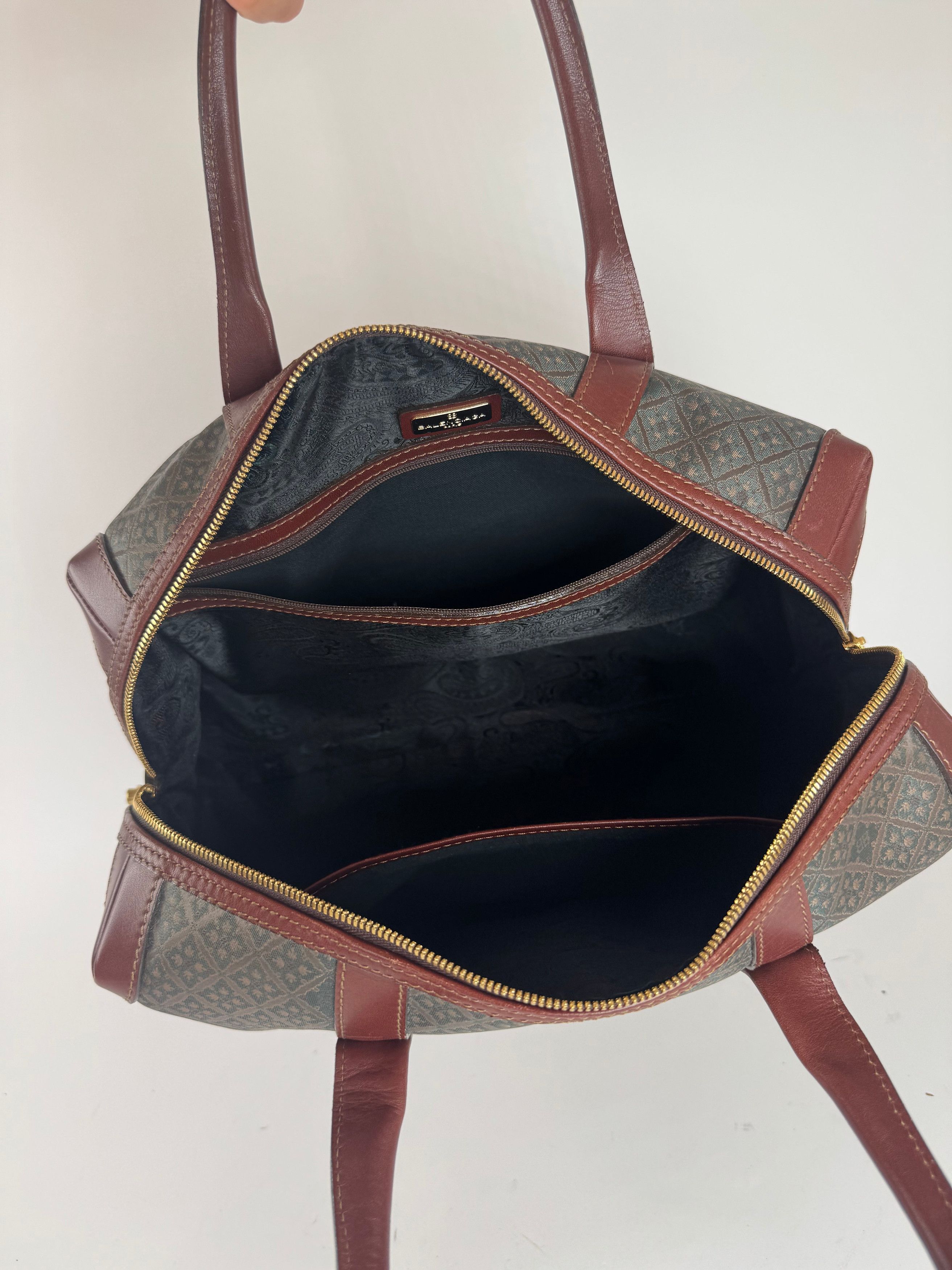 Balenciaga Vintage Monogramm Weekender Bag Green Brown Size ONE SIZE - 5 Thumbnail