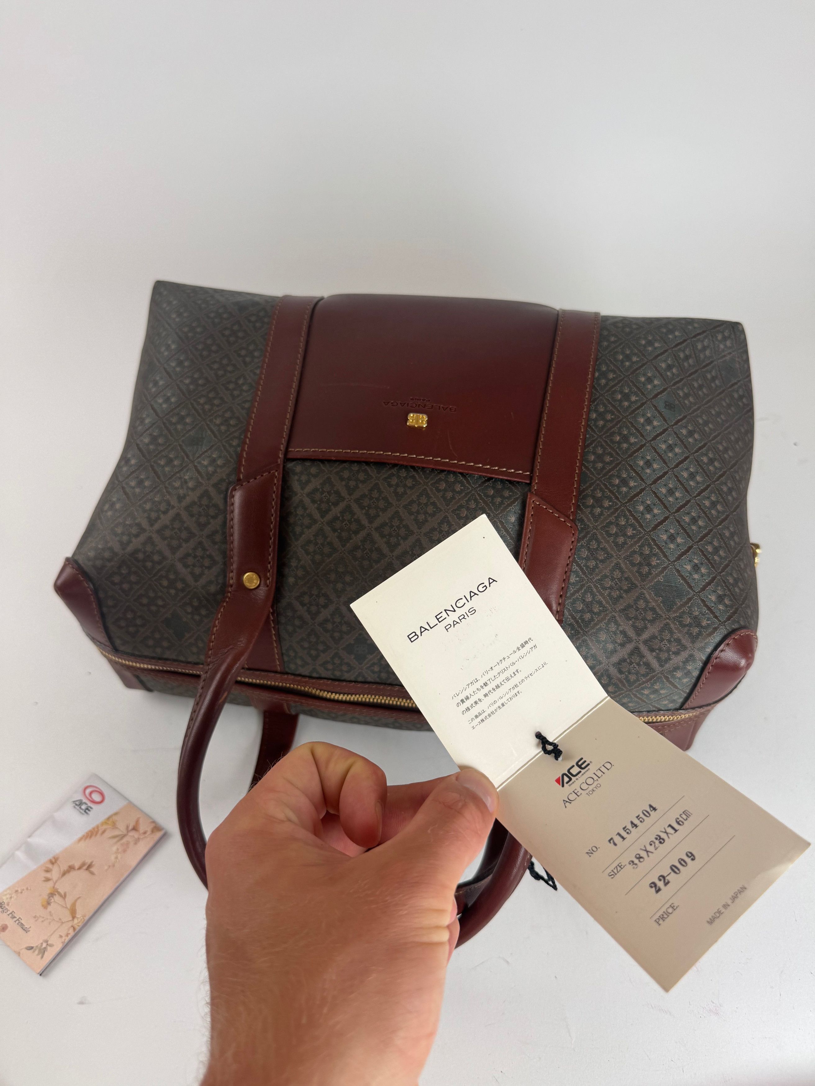 Balenciaga Vintage Monogramm Weekender Bag Green Brown Size ONE SIZE - 8 Thumbnail