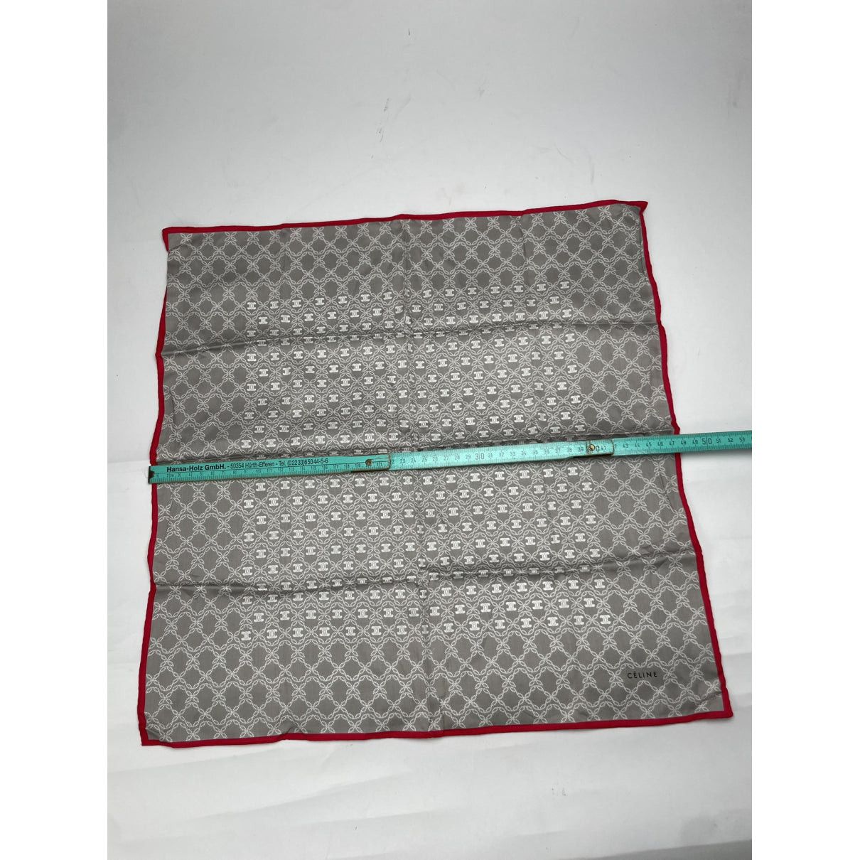 Celine Silver Silk Scarf Size ONE SIZE - 4 Thumbnail