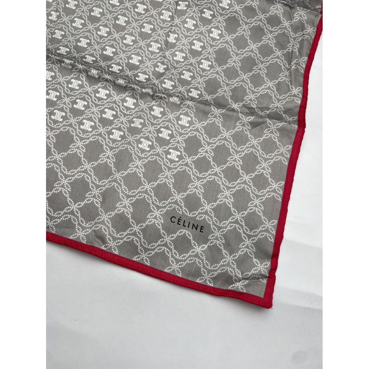 Celine Silver Silk Scarf Size ONE SIZE - 2 Thumbnail