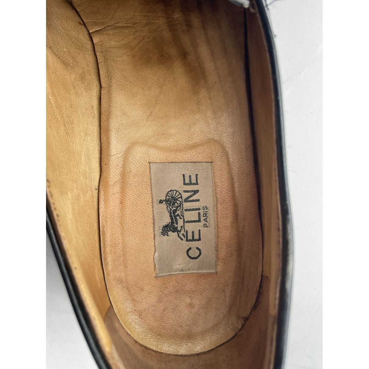 Celine Triomphe Black Leather Flat Size US 10 / IT 40 - 3 Thumbnail