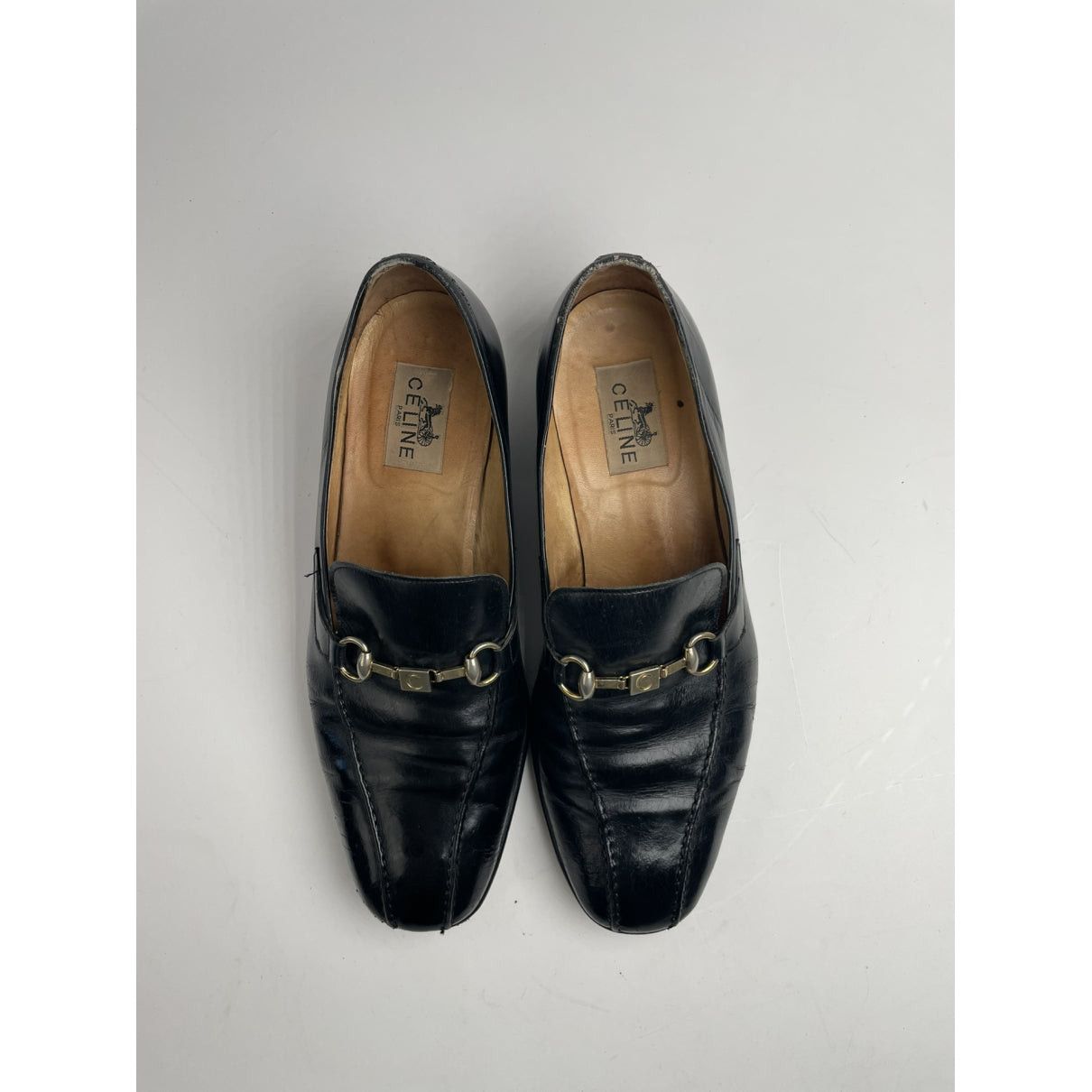 Celine Triomphe Black Leather Flat Size US 10 / IT 40 - 2 Thumbnail