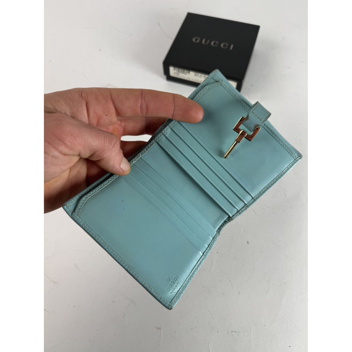 Gucci Zumi Turquoise Leather Wallet Size ONE SIZE - 4 Thumbnail