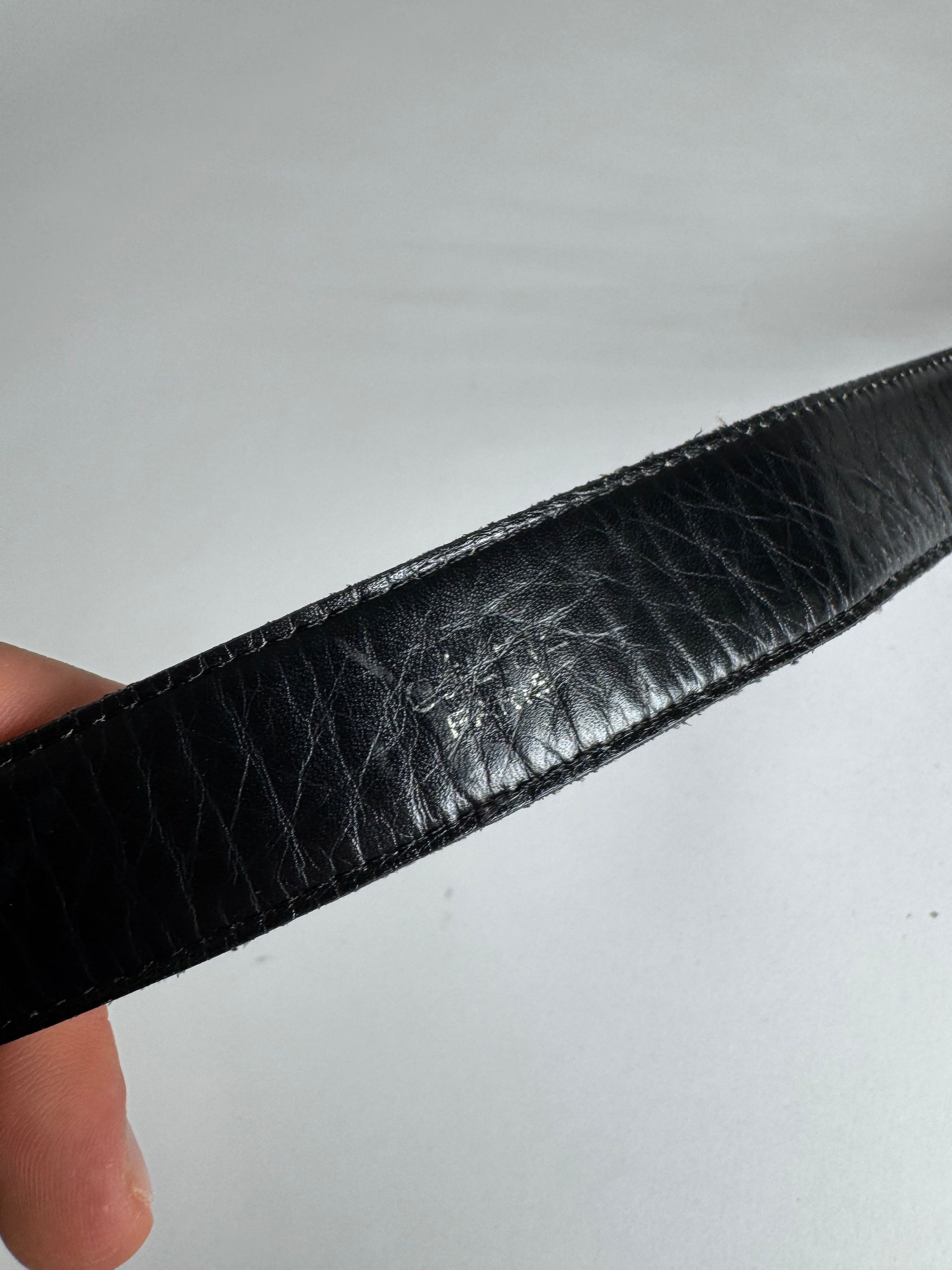 Celine Vintage Paris Leather Belt Black Size ONE SIZE - 6 Thumbnail