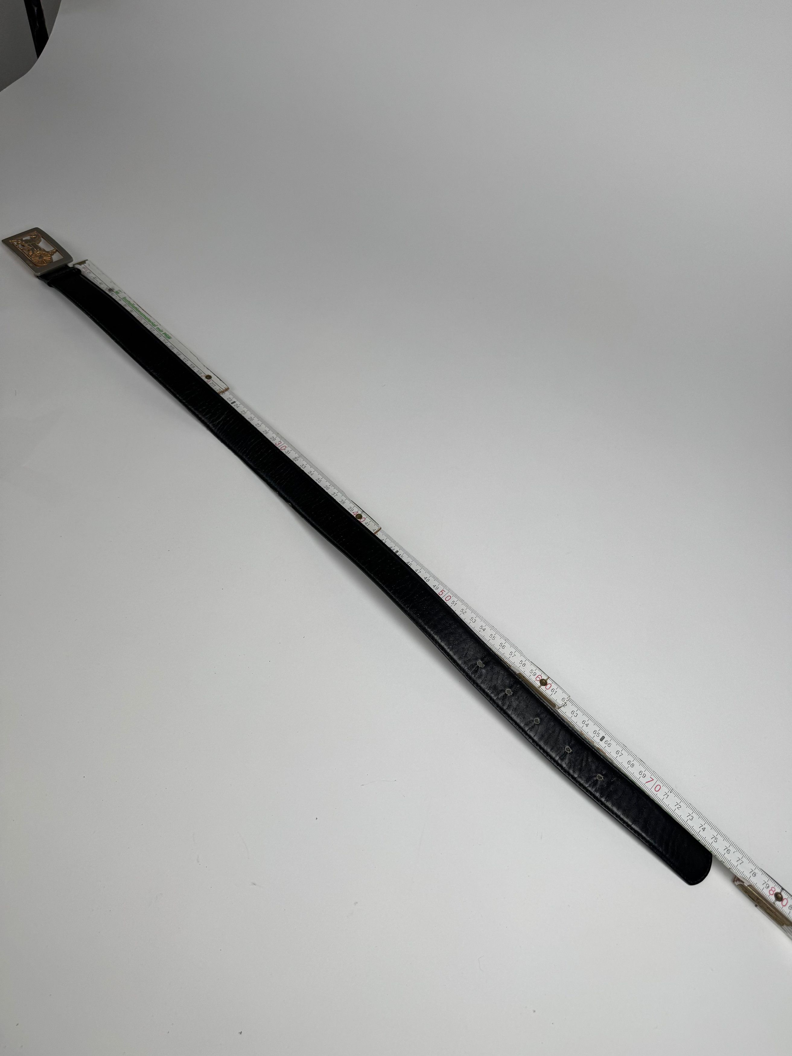 Celine Vintage Paris Leather Belt Black Size ONE SIZE - 8 Thumbnail
