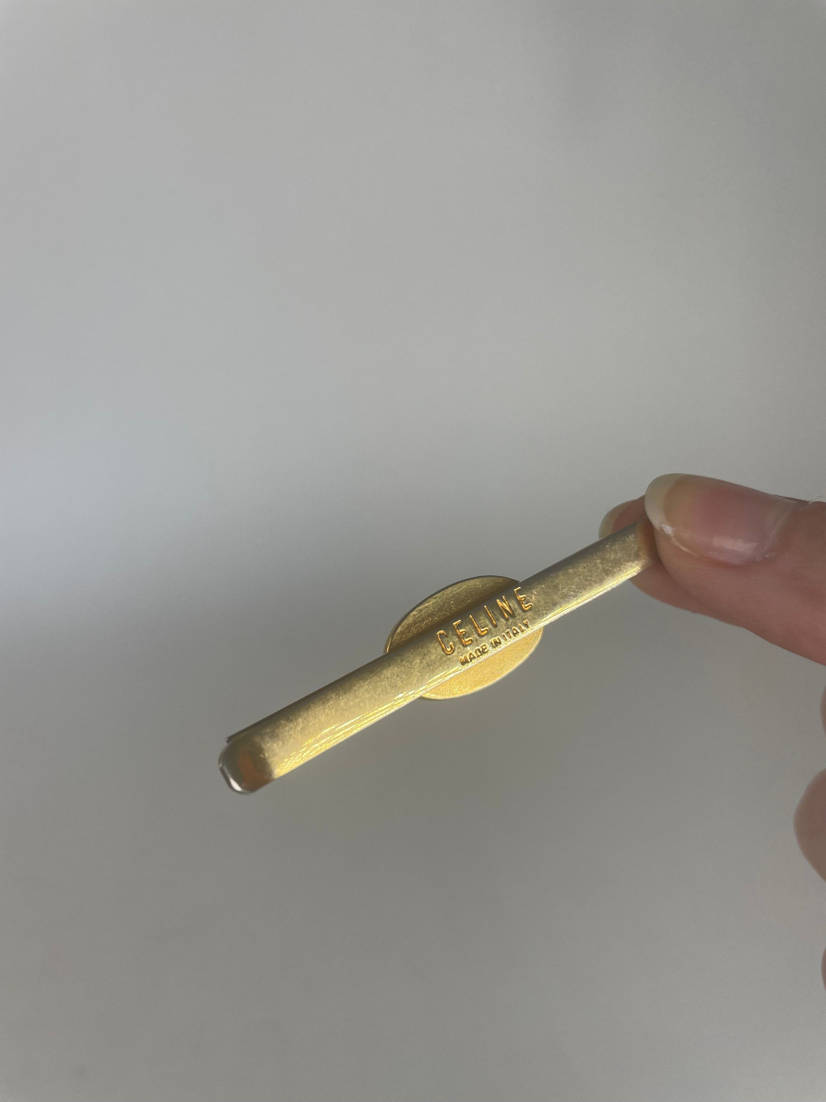 Celine Vintage Paris Steel Tie/Money Clamp golden Size ONE SIZE - 3 Thumbnail