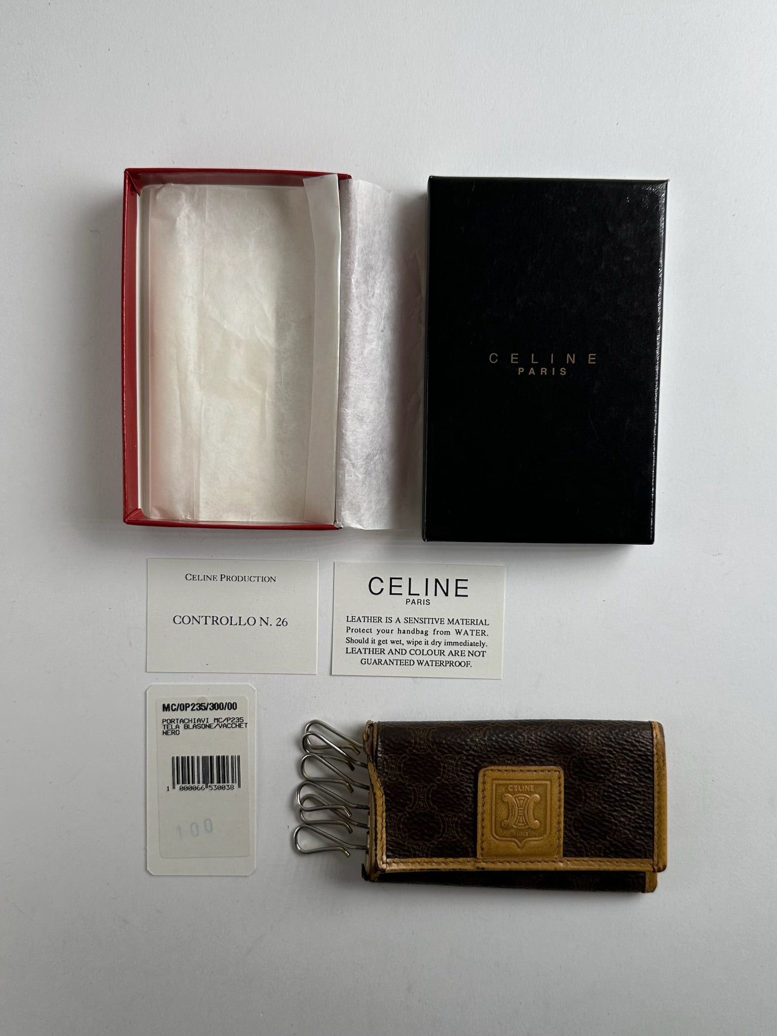 Celine Vintage Paris Leather Key Holder Brown Size ONE SIZE - 2 Thumbnail