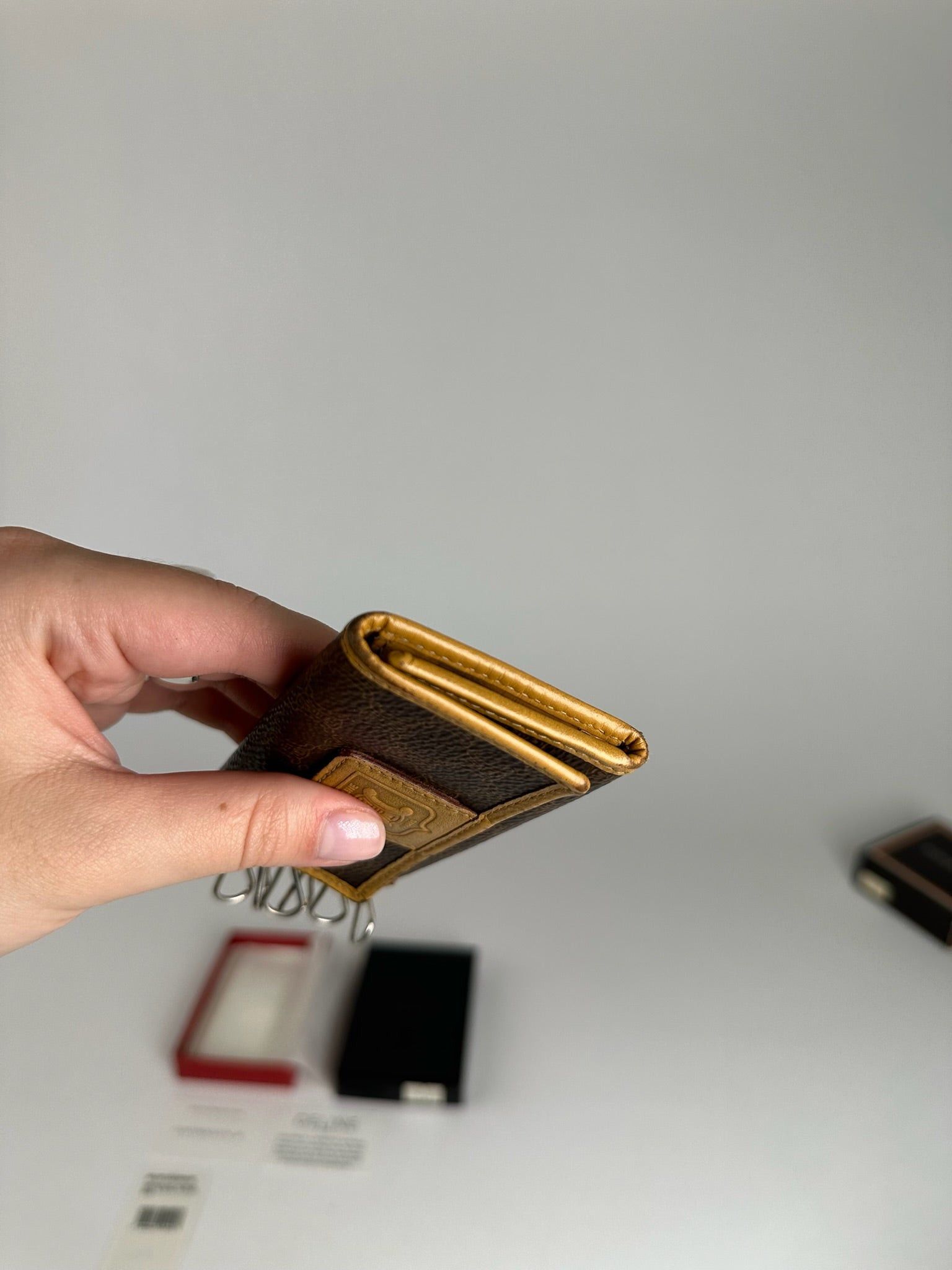 Celine Vintage Paris Leather Key Holder Brown Size ONE SIZE - 5 Thumbnail