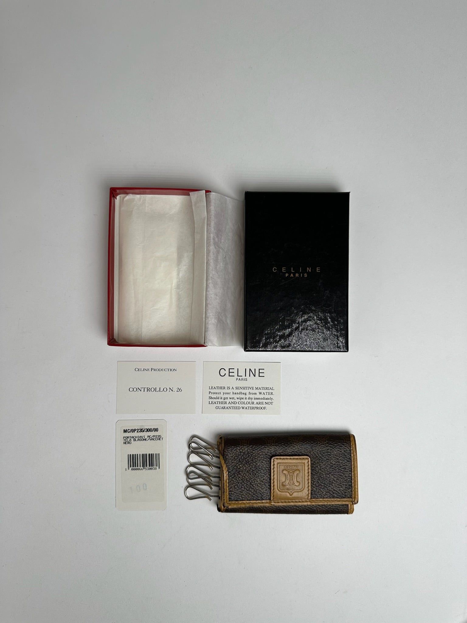 Celine Vintage Paris Leather Key Holder Brown Size ONE SIZE - 6 Thumbnail