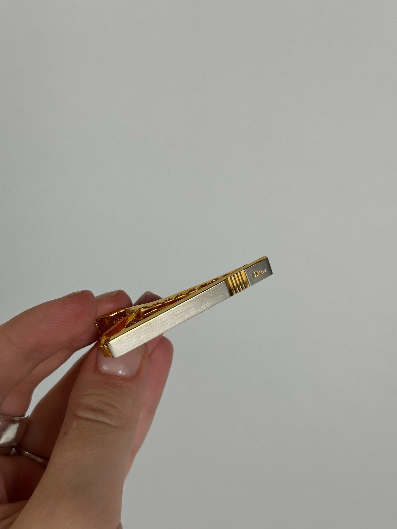 Dior Vintage Steel Money/Tie Clamp golden Size ONE SIZE - 3 Thumbnail