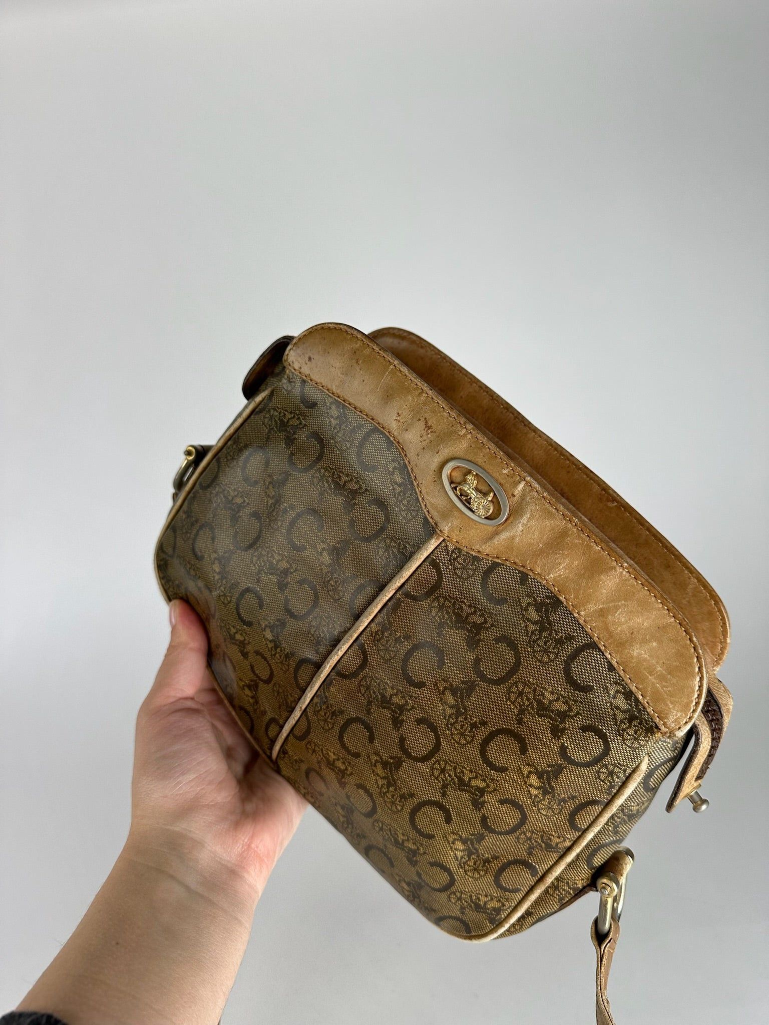Celine Vintage Paris Triomphe Monogram Leather Bag Size ONE SIZE - 12 Thumbnail