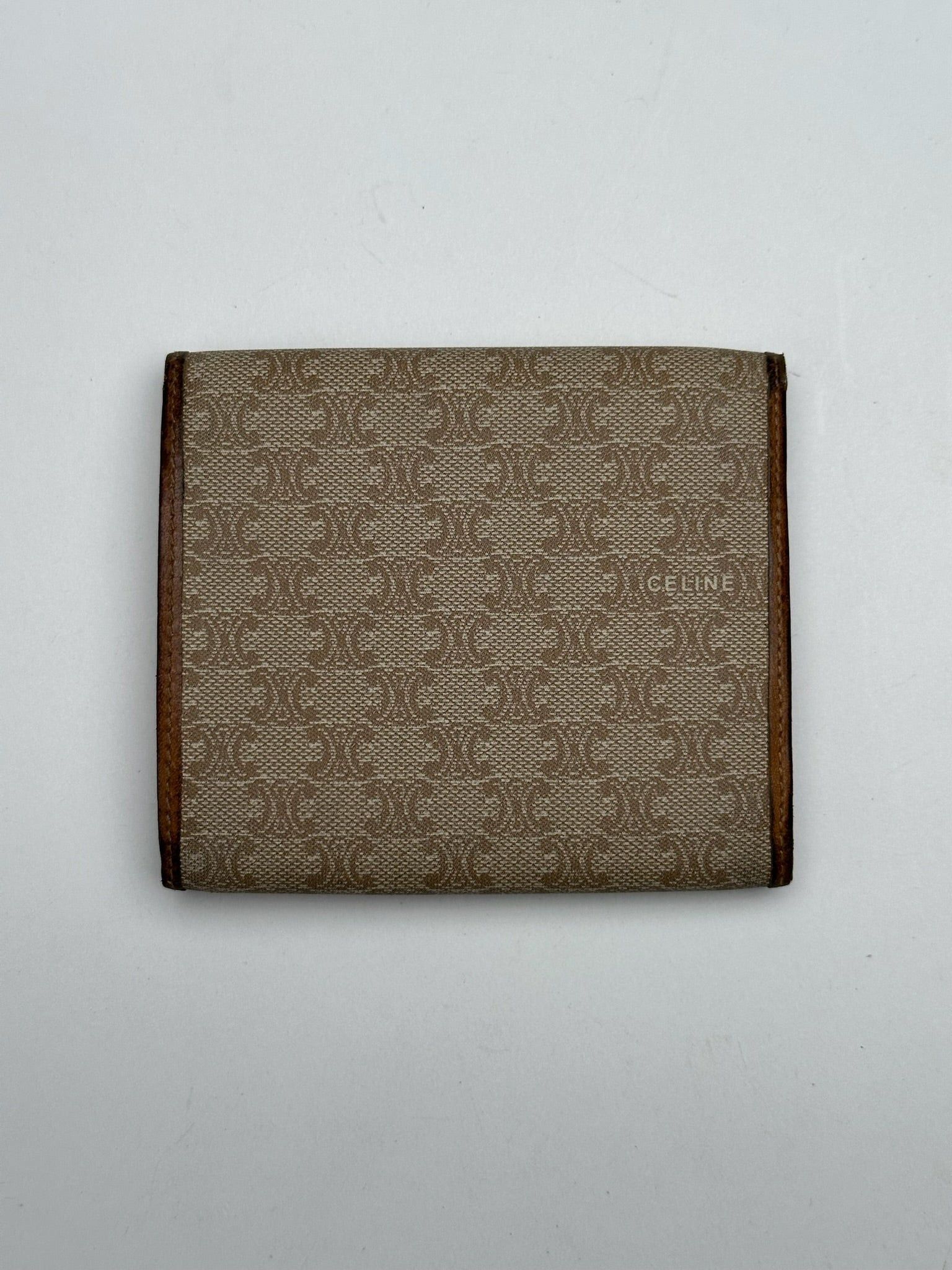 Celine Vintage Paris Leather Monogram Wallet Beige Brown Size ONE SIZE - 2 Thumbnail