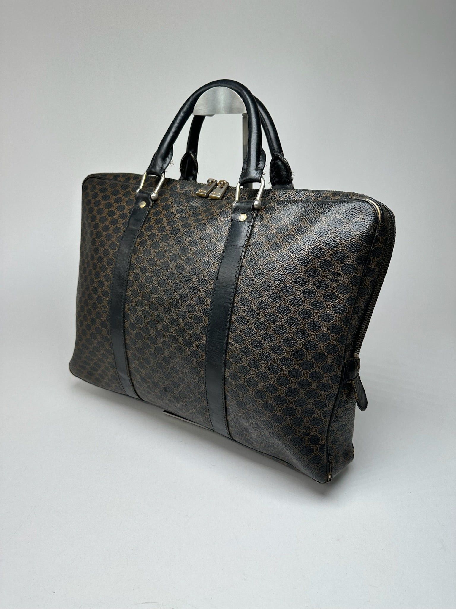 Celine Vintage Paris Leather Monogram Briefcase Brown Size ONE SIZE - 2 Thumbnail