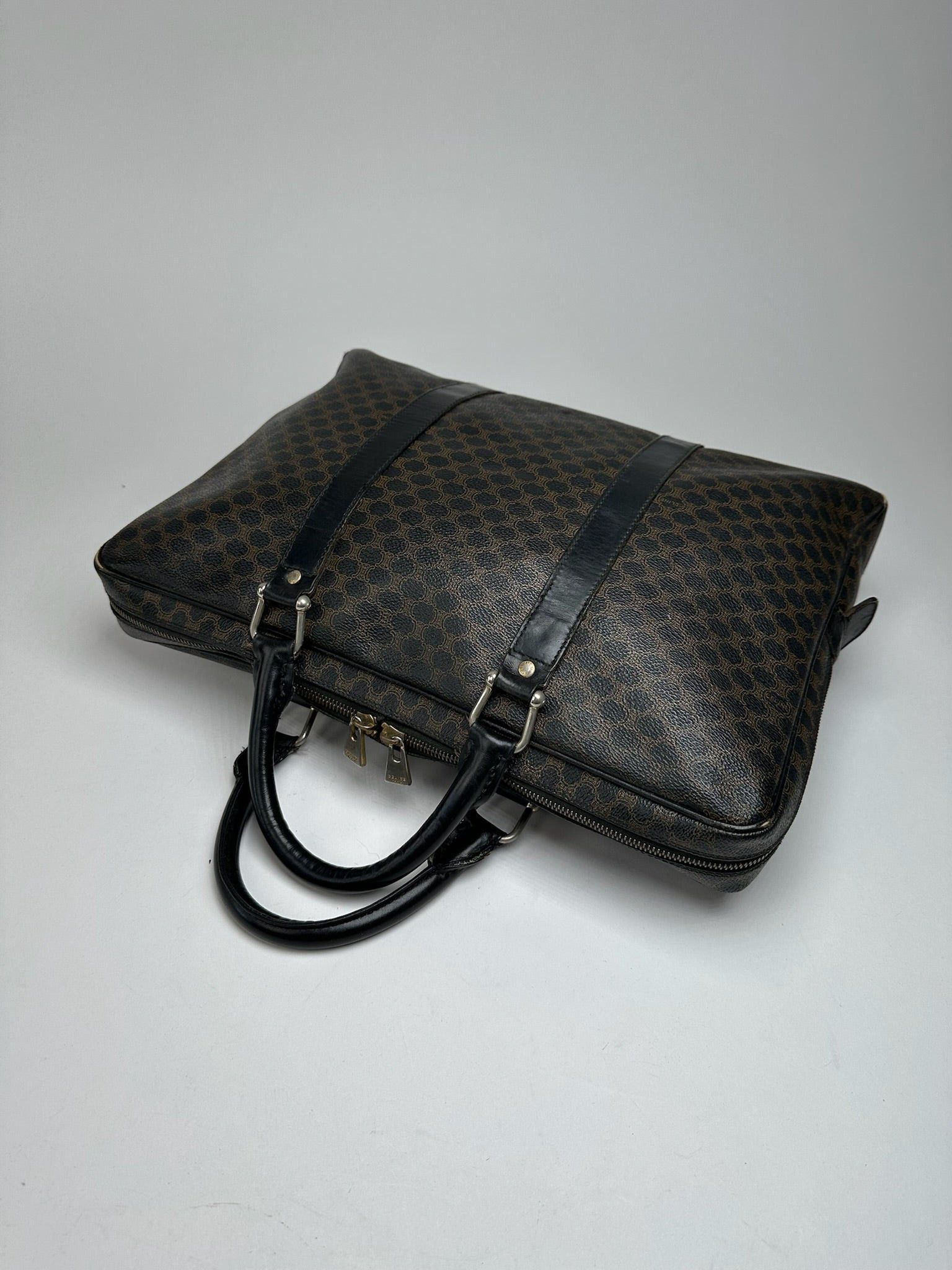 Celine Vintage Paris Leather Monogram Briefcase Brown Size ONE SIZE - 7 Thumbnail