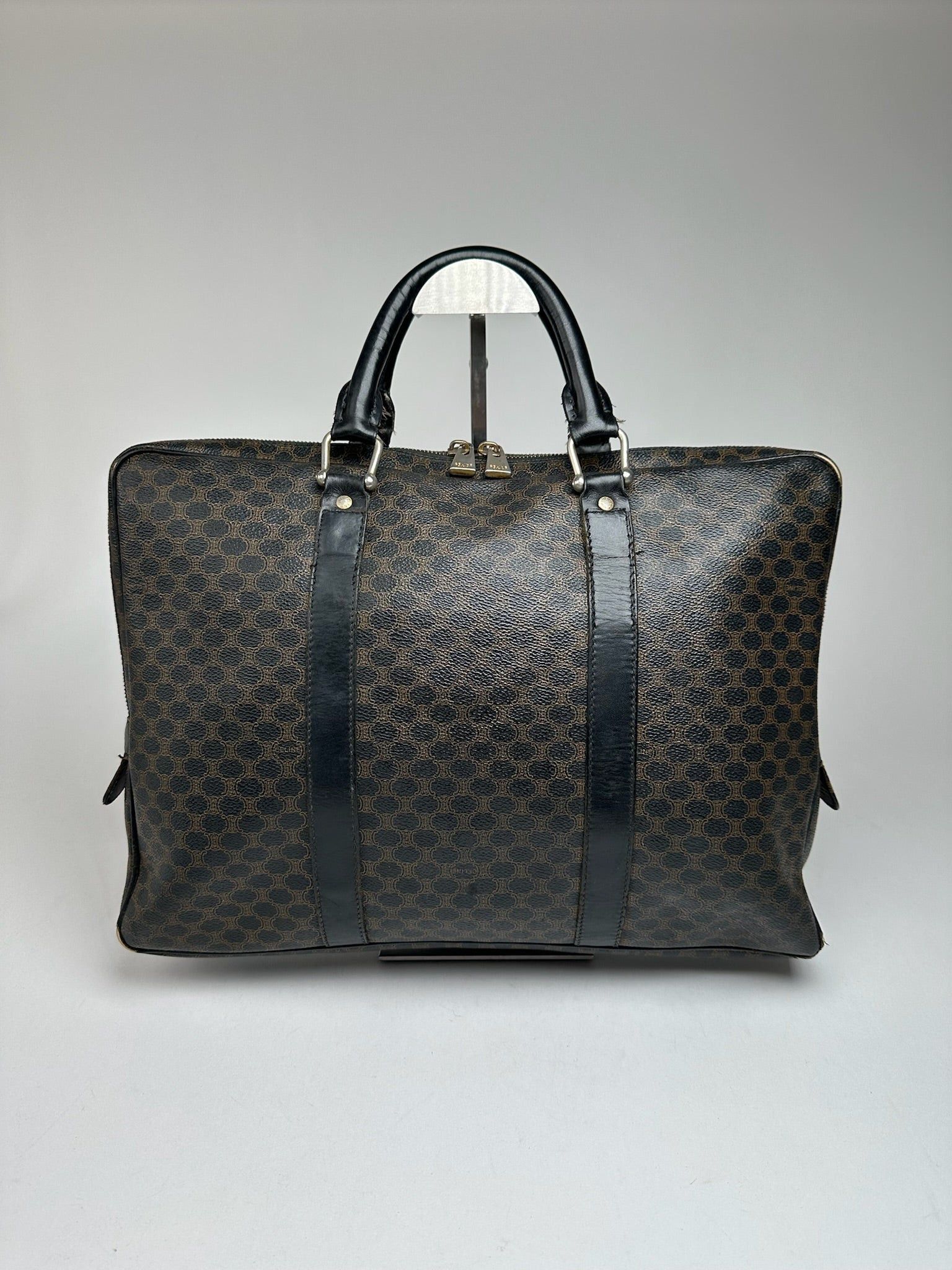 Celine Vintage Paris Leather Monogram Briefcase Brown Size ONE SIZE - 4 Thumbnail