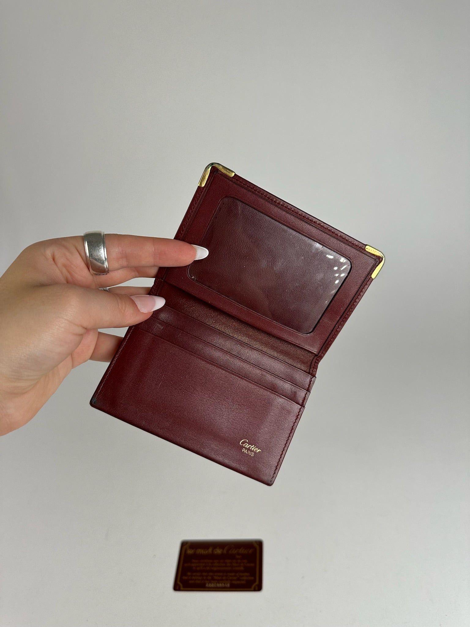 Cartier Vintage Leather Card Holder Burgundy Size ONE SIZE - 5 Thumbnail