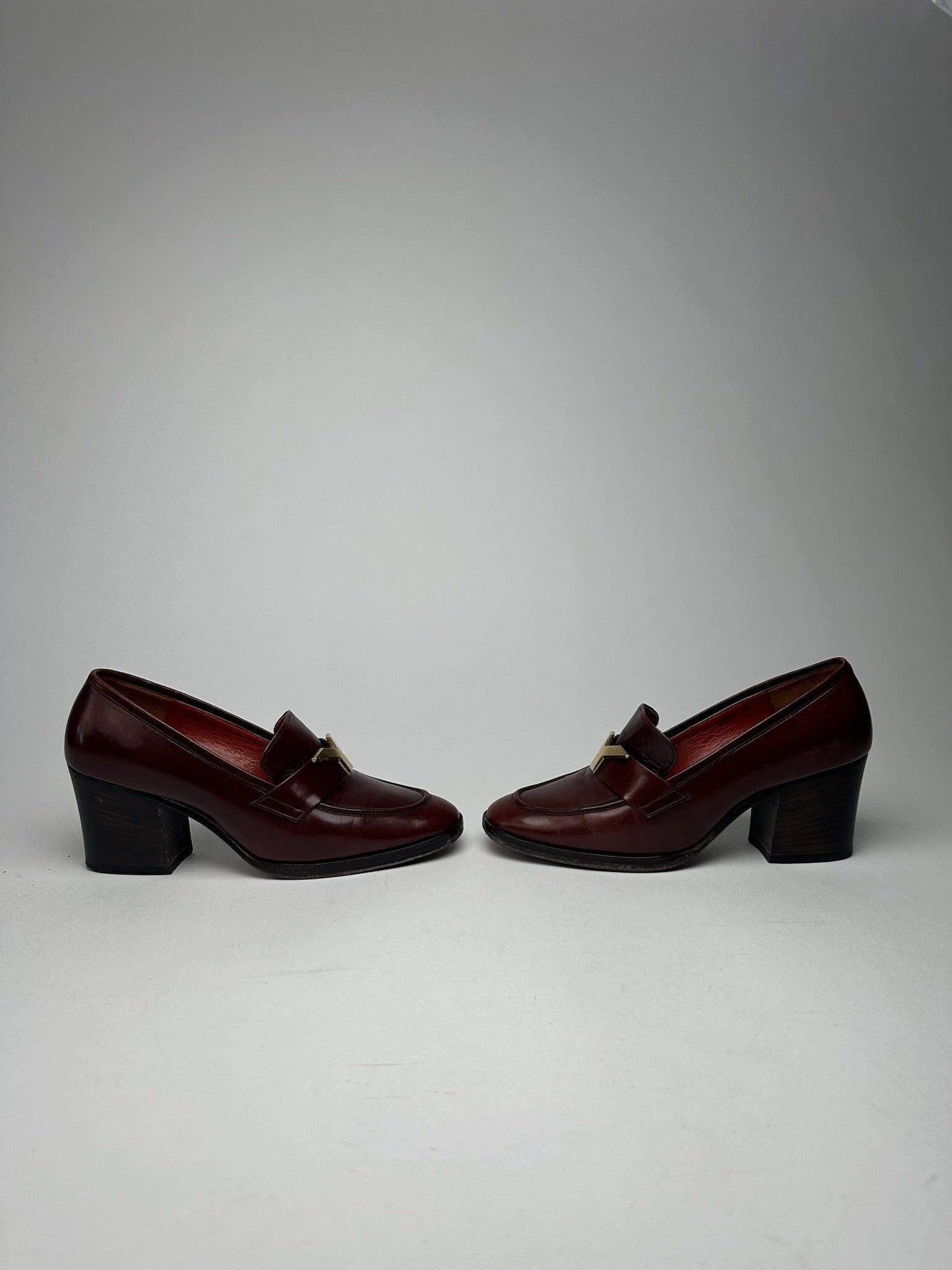 Other Vintage Yves Saint Laurent Leather Pumps Brown Size US 4 / IT 34 - 6 Thumbnail