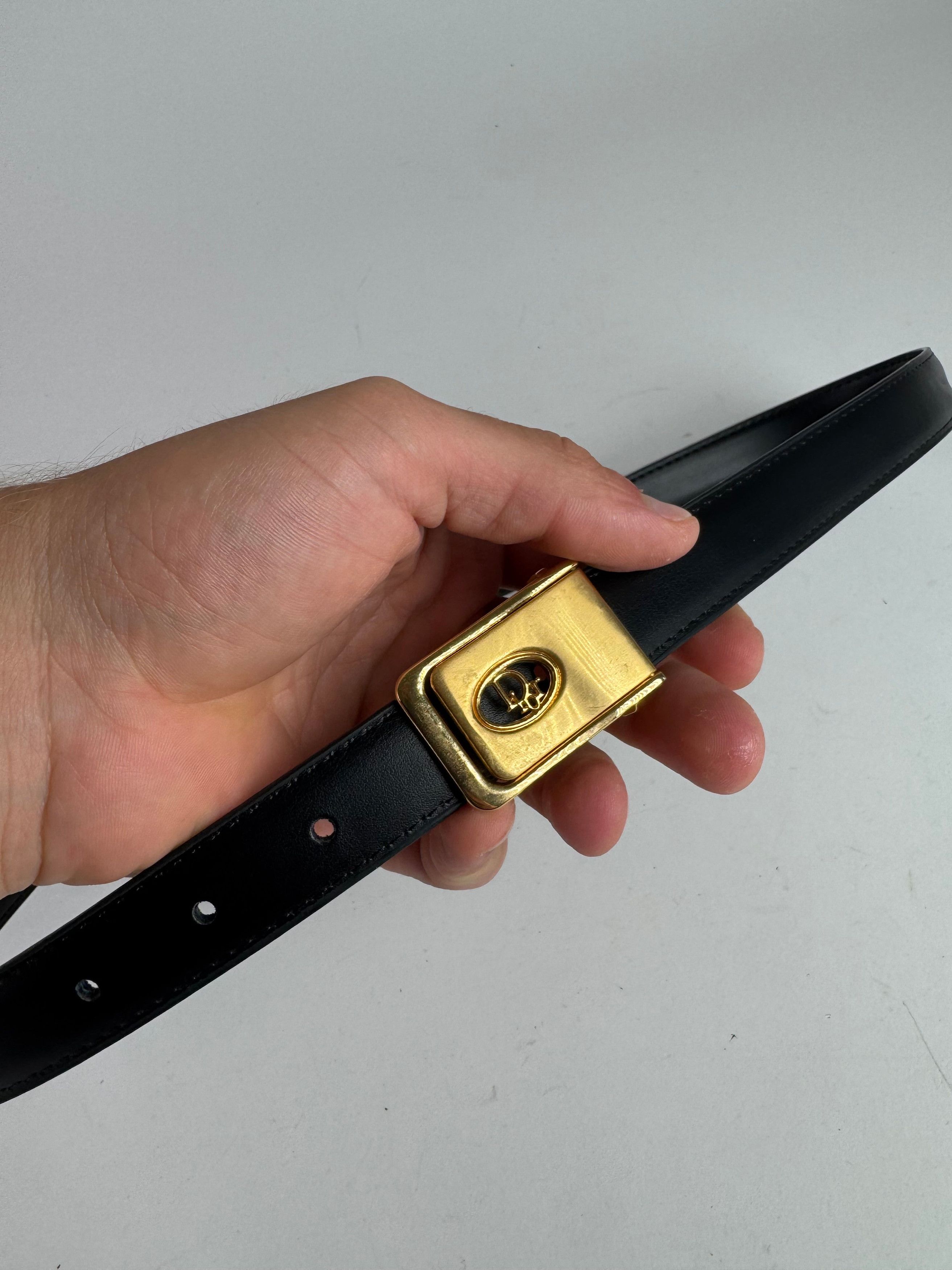 Other Vintage Dior Leather belt black Size ONE SIZE - 2 Thumbnail
