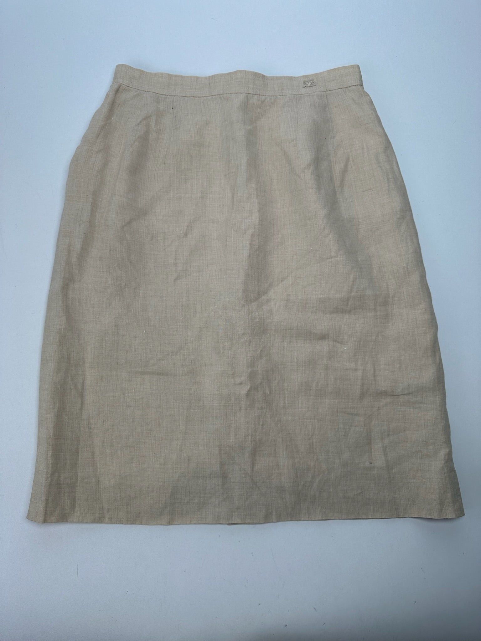 Courreges Vintage linen skirt beige Size 30" / US 8 / IT 44 - 8 Thumbnail