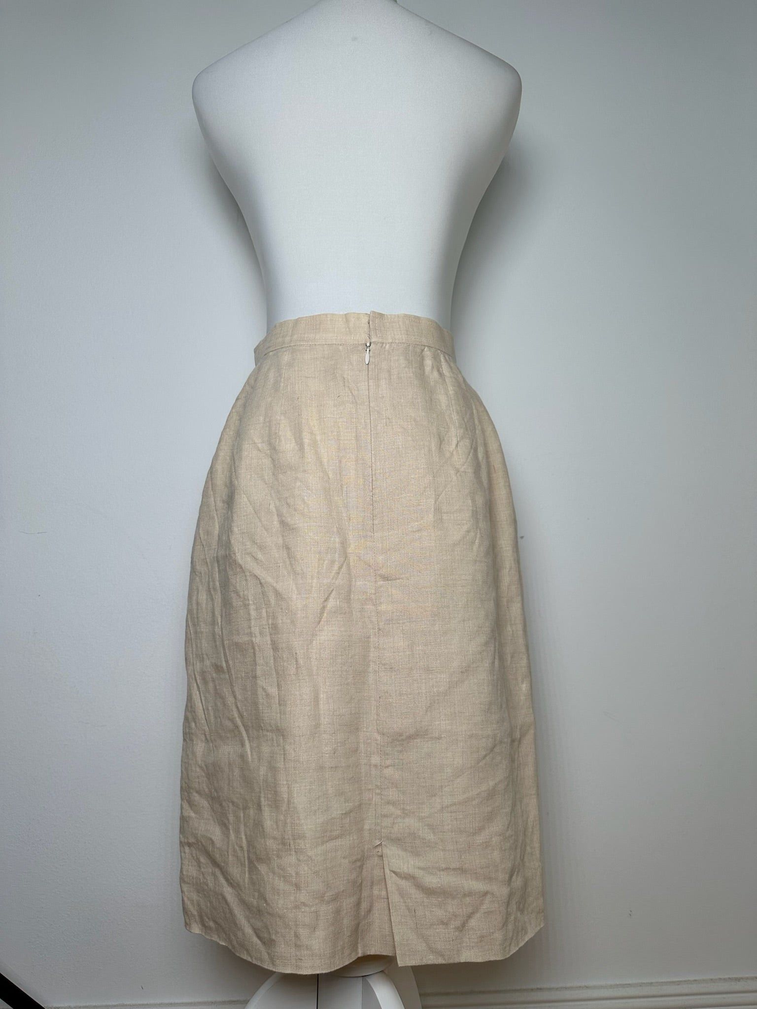Courreges Vintage linen skirt beige Size 30" / US 8 / IT 44 - 3 Thumbnail