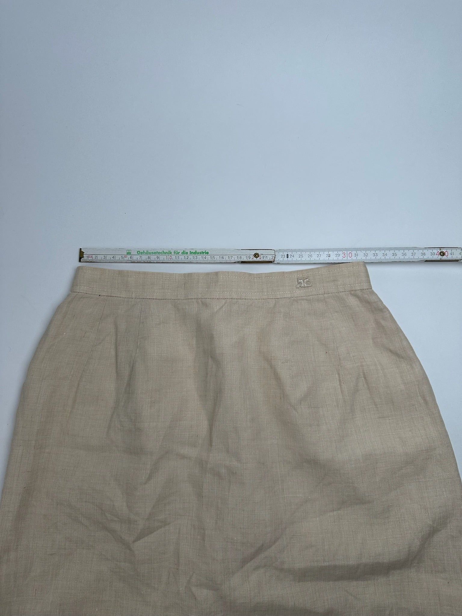 Courreges Vintage linen skirt beige Size 30" / US 8 / IT 44 - 6 Thumbnail