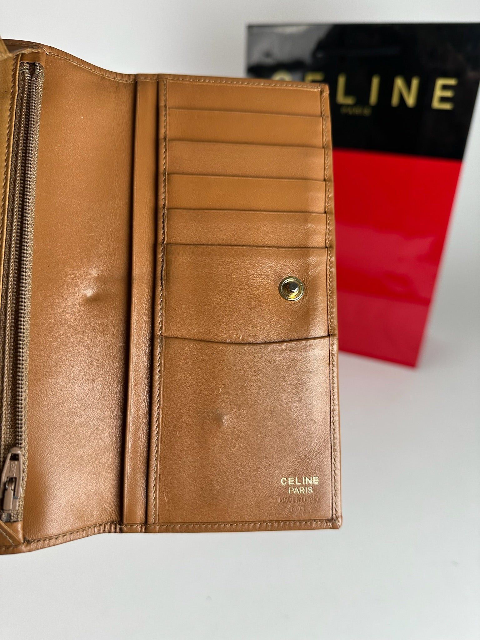 Celine Vintage Paris Leather monogram Wallet Brown Size ONE SIZE - 5 Thumbnail