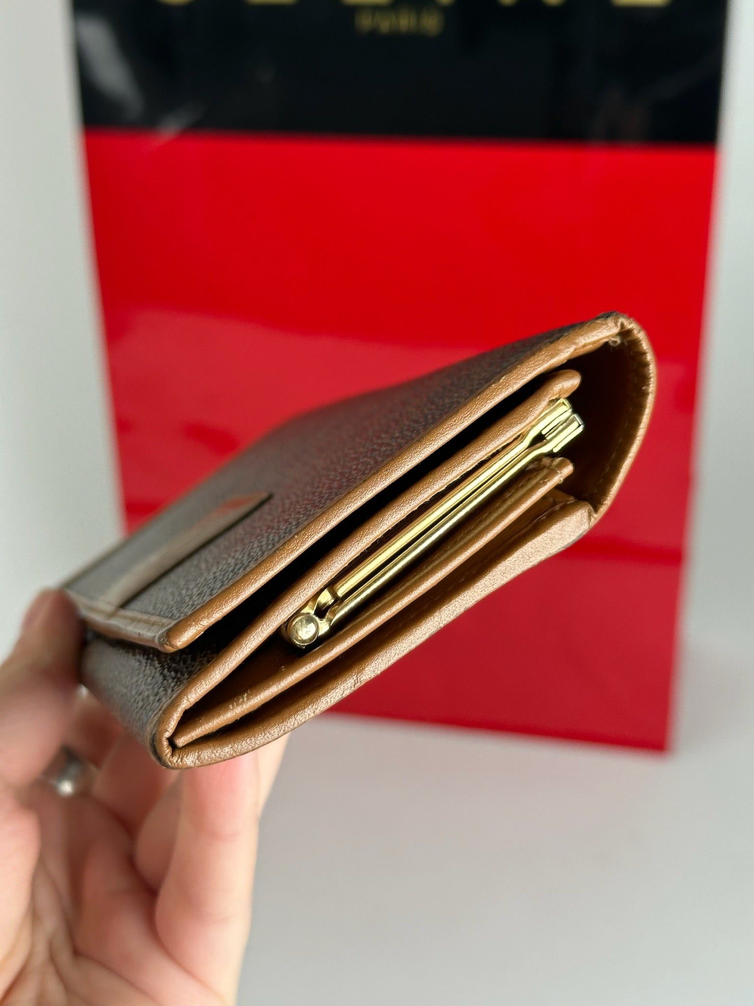 Celine Vintage Paris Leather monogram Wallet Brown Size ONE SIZE - 4 Thumbnail