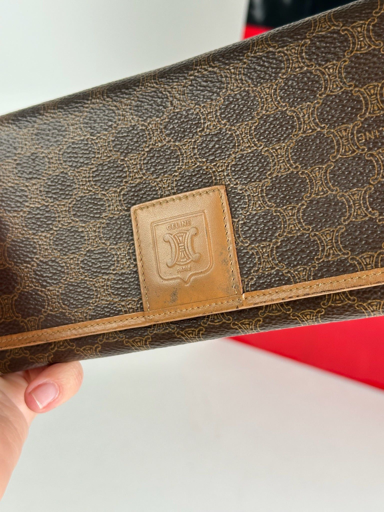 Celine Vintage Paris Leather monogram Wallet Brown Size ONE SIZE - 8 Thumbnail