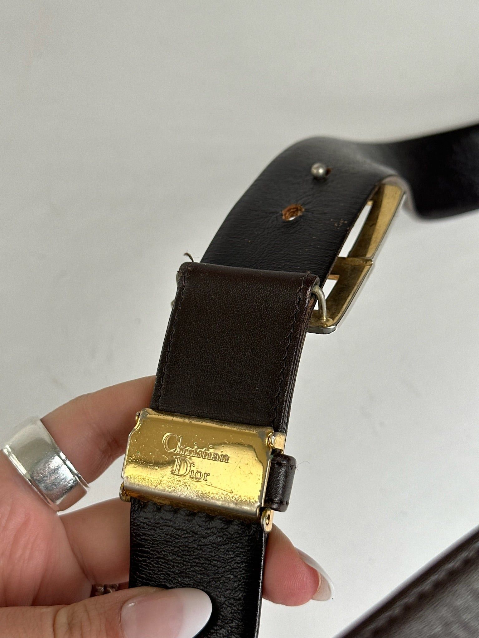 Dior Vintage Leather belt Black Size ONE SIZE - 7 Thumbnail