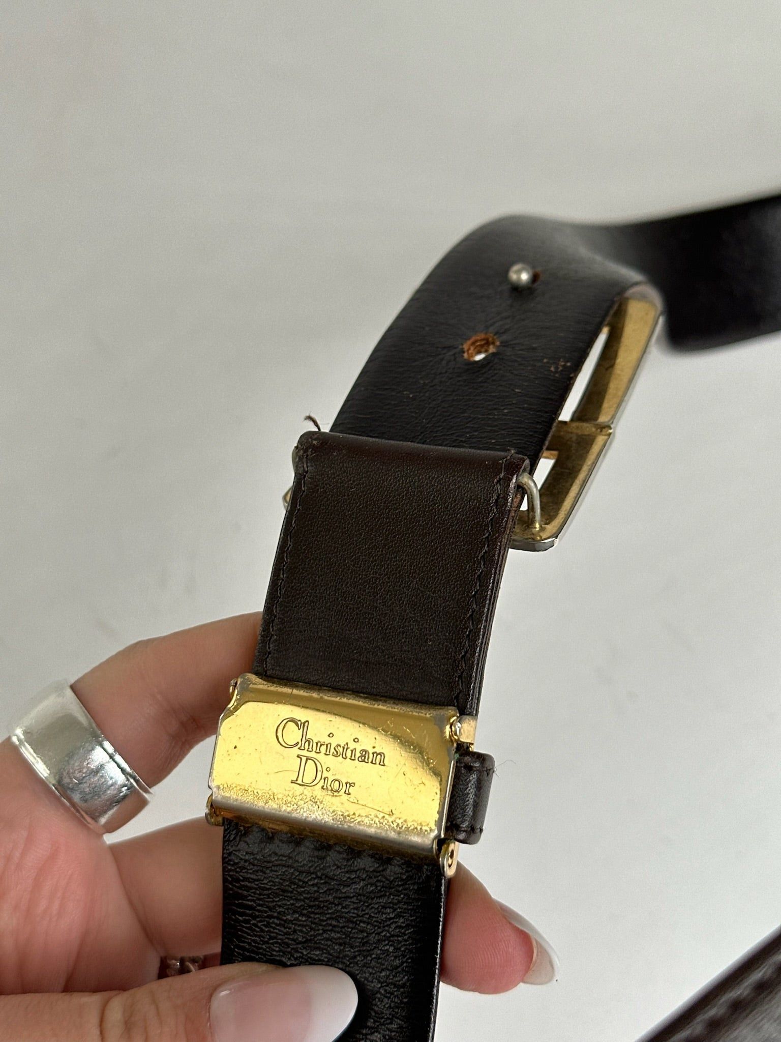 Dior Vintage Leather belt Black Size ONE SIZE - 2 Thumbnail