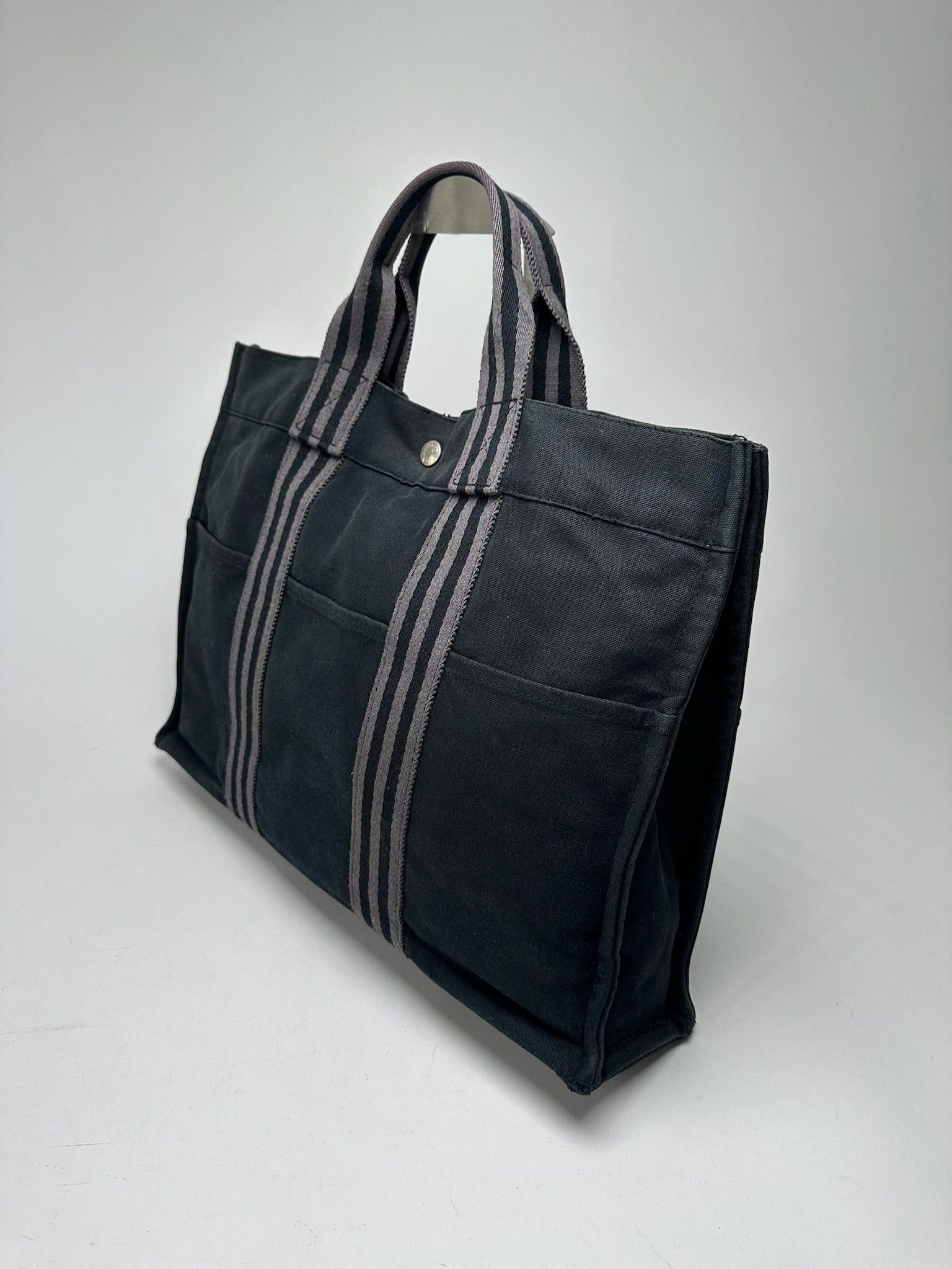 Other Vintage Hermes Canvas Shopper bag black Size ONE SIZE - 10 Thumbnail