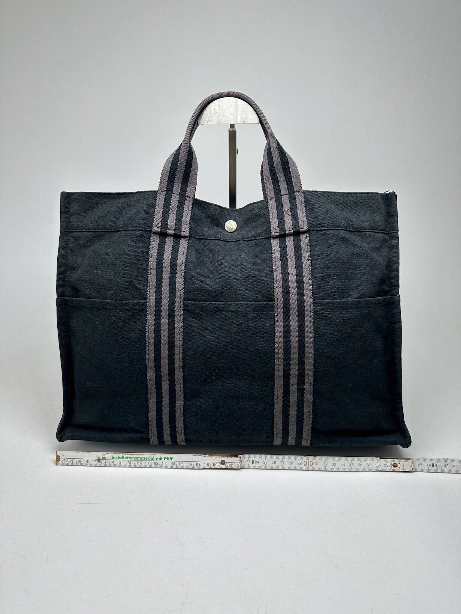 Other Vintage Hermes Canvas Shopper bag black Size ONE SIZE - 9 Thumbnail