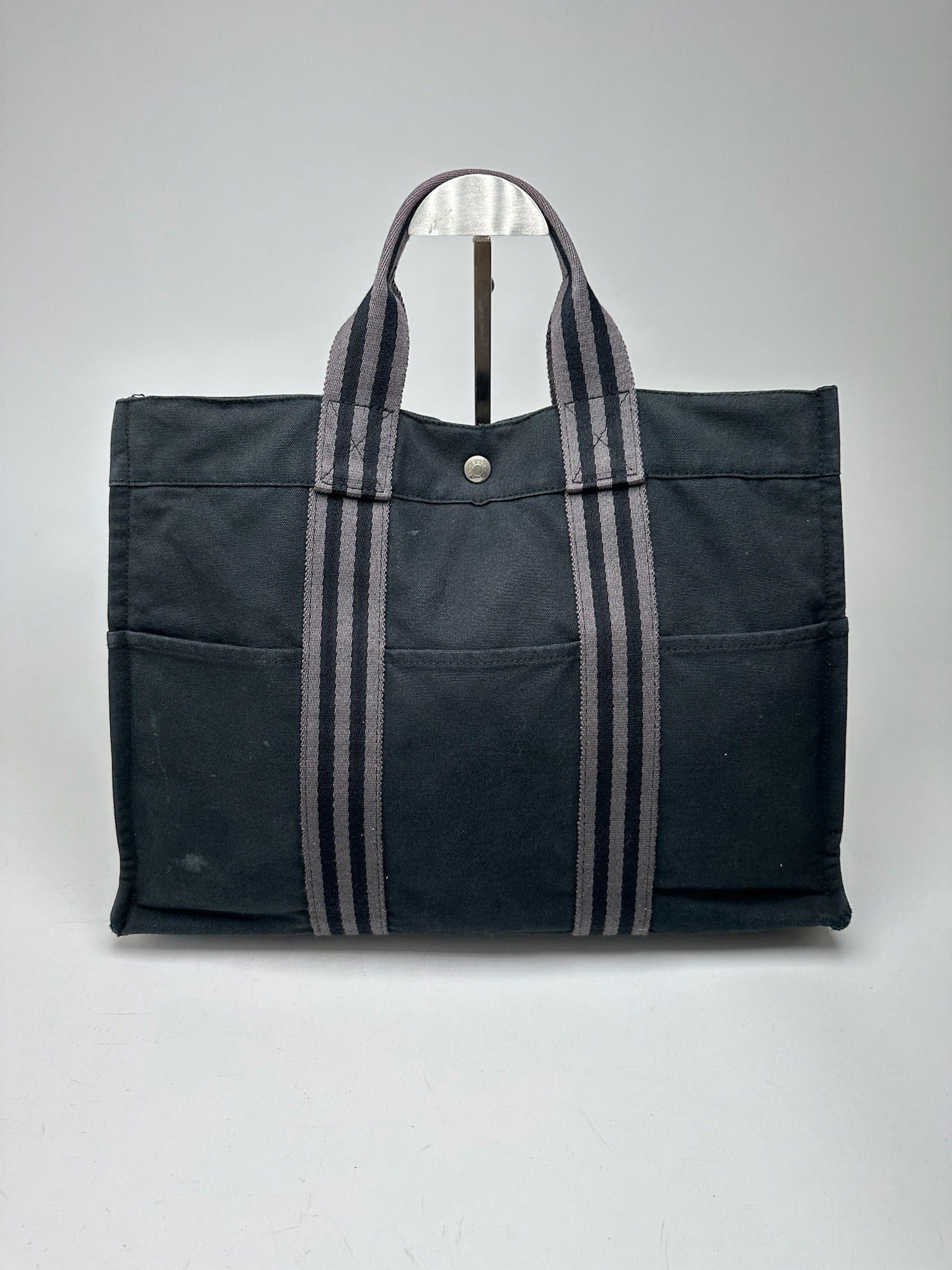 Other Vintage Hermes Canvas Shopper bag black Size ONE SIZE - 4 Thumbnail