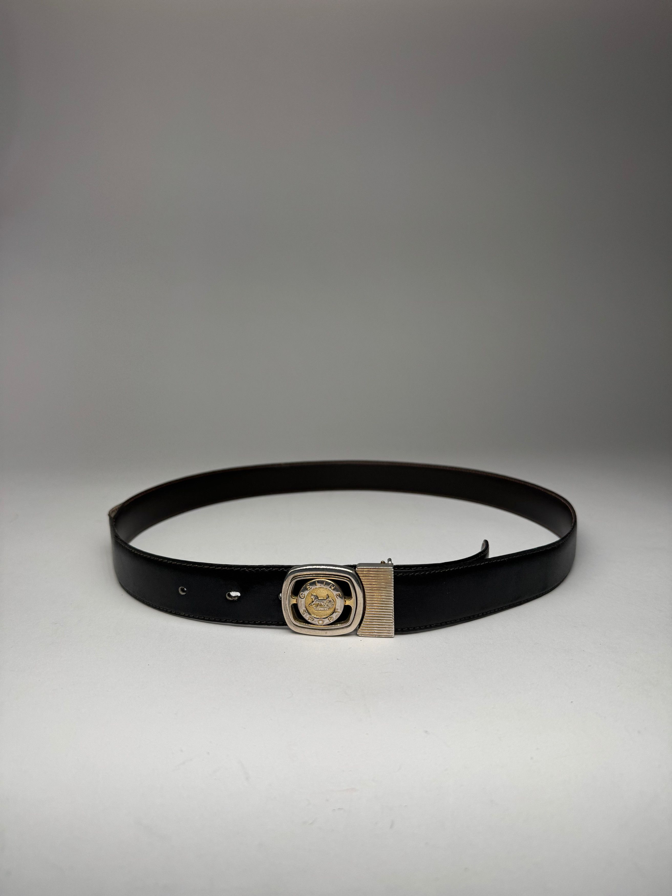 Celine Vintage Paris Sport leather belt black Size ONE SIZE - 6 Thumbnail