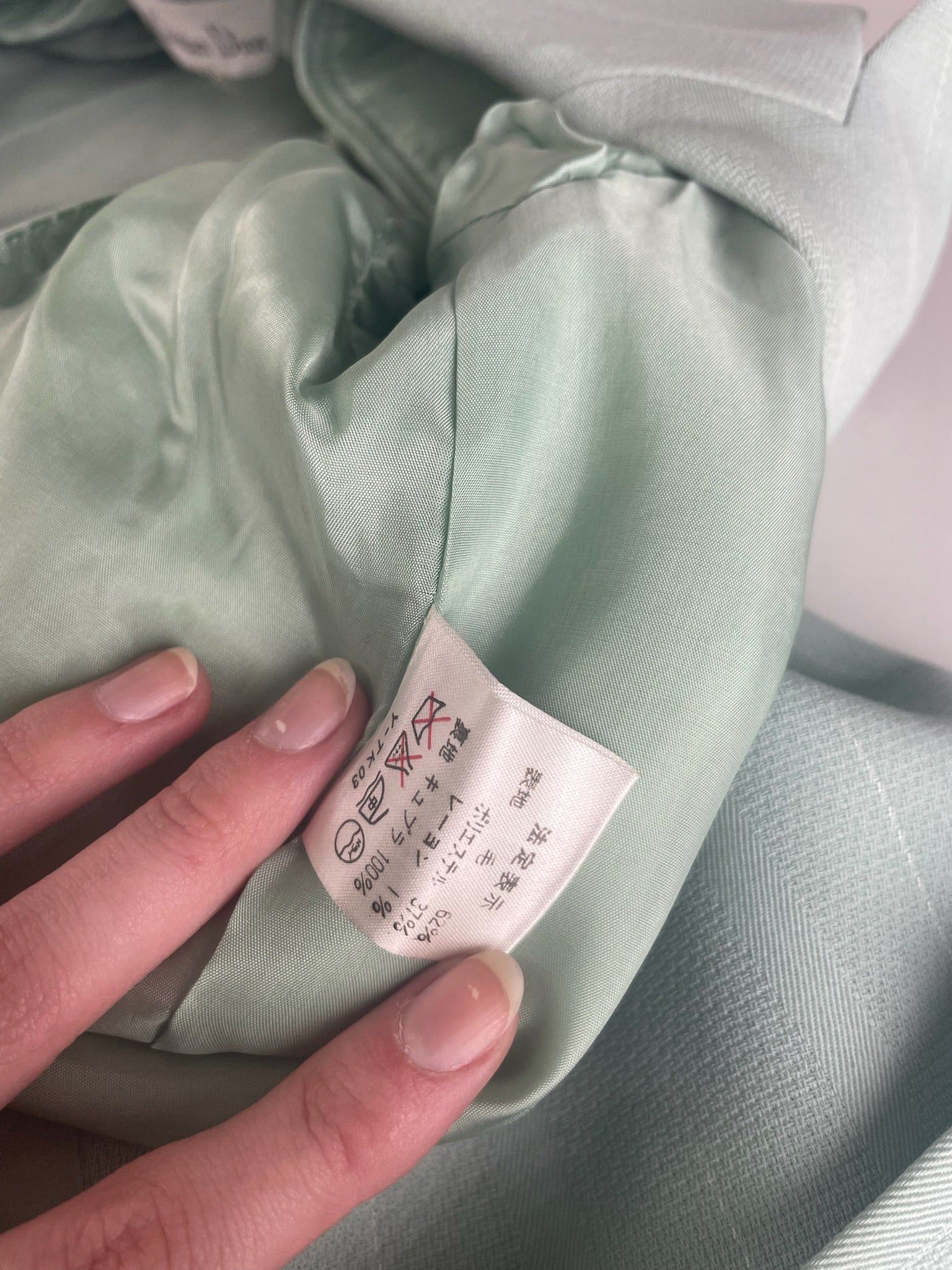 Dior Vintage wool Blazer / Trench turquoise M Size M / US 6-8 / IT 42-44 - 3 Thumbnail