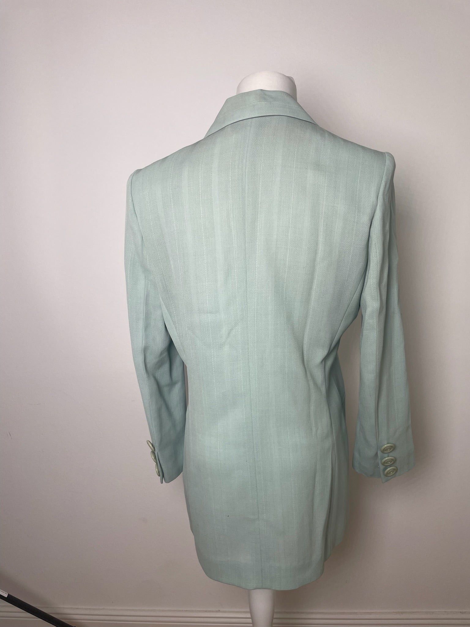 Dior Vintage wool Blazer / Trench turquoise M Size M / US 6-8 / IT 42-44 - 6 Thumbnail