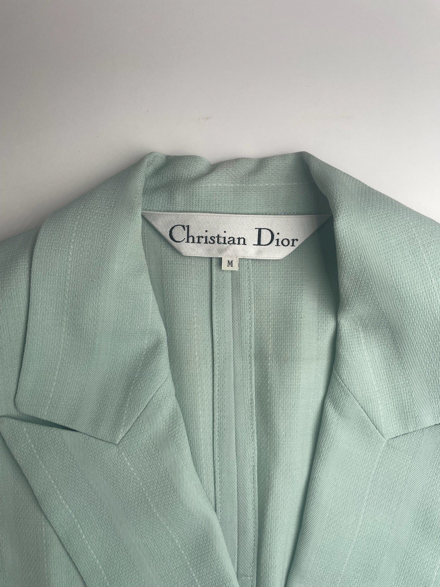 Dior Vintage wool Blazer / Trench turquoise M Size M / US 6-8 / IT 42-44 - 11 Thumbnail