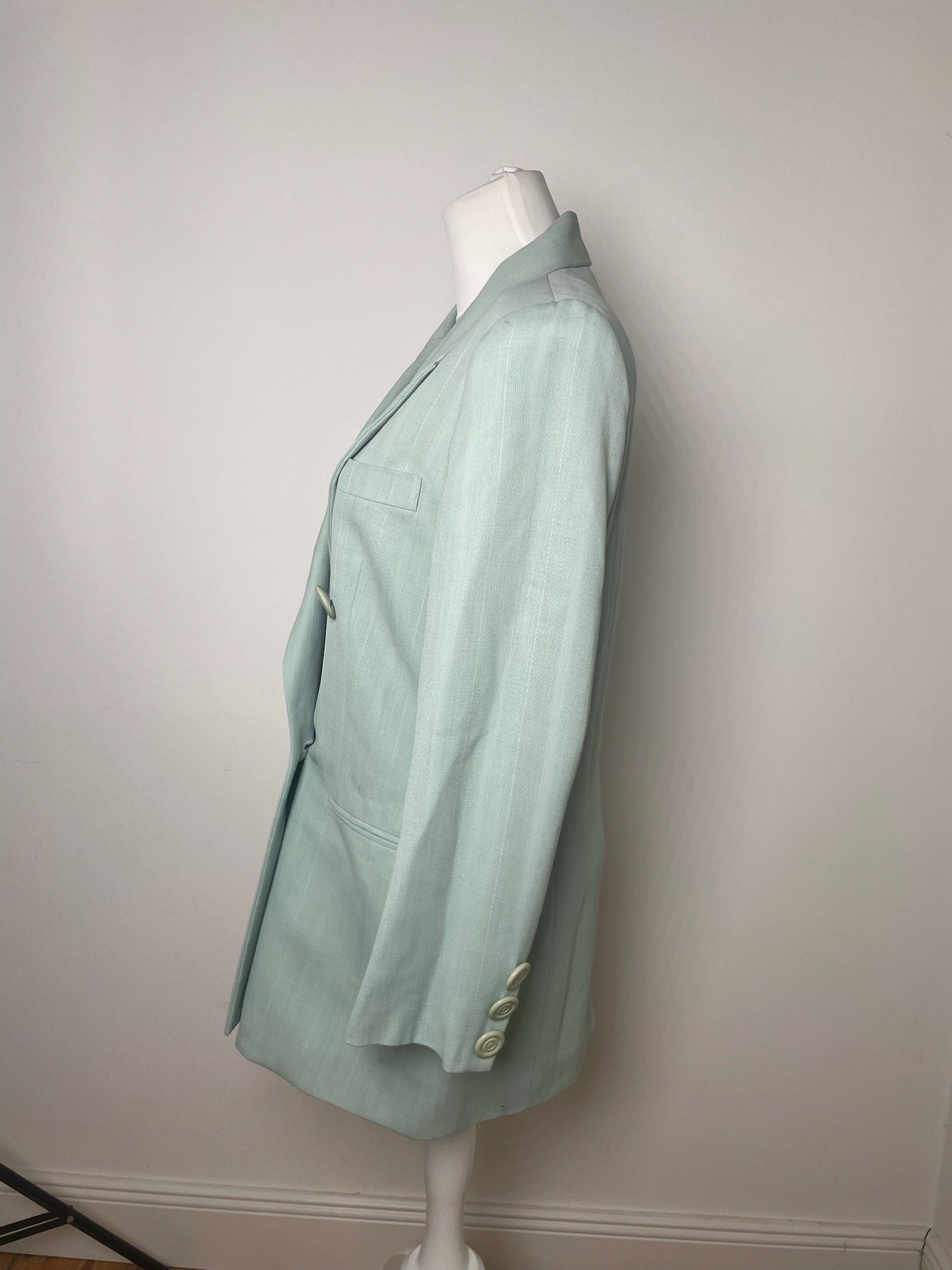 Dior Vintage wool Blazer / Trench turquoise M Size M / US 6-8 / IT 42-44 - 7 Thumbnail