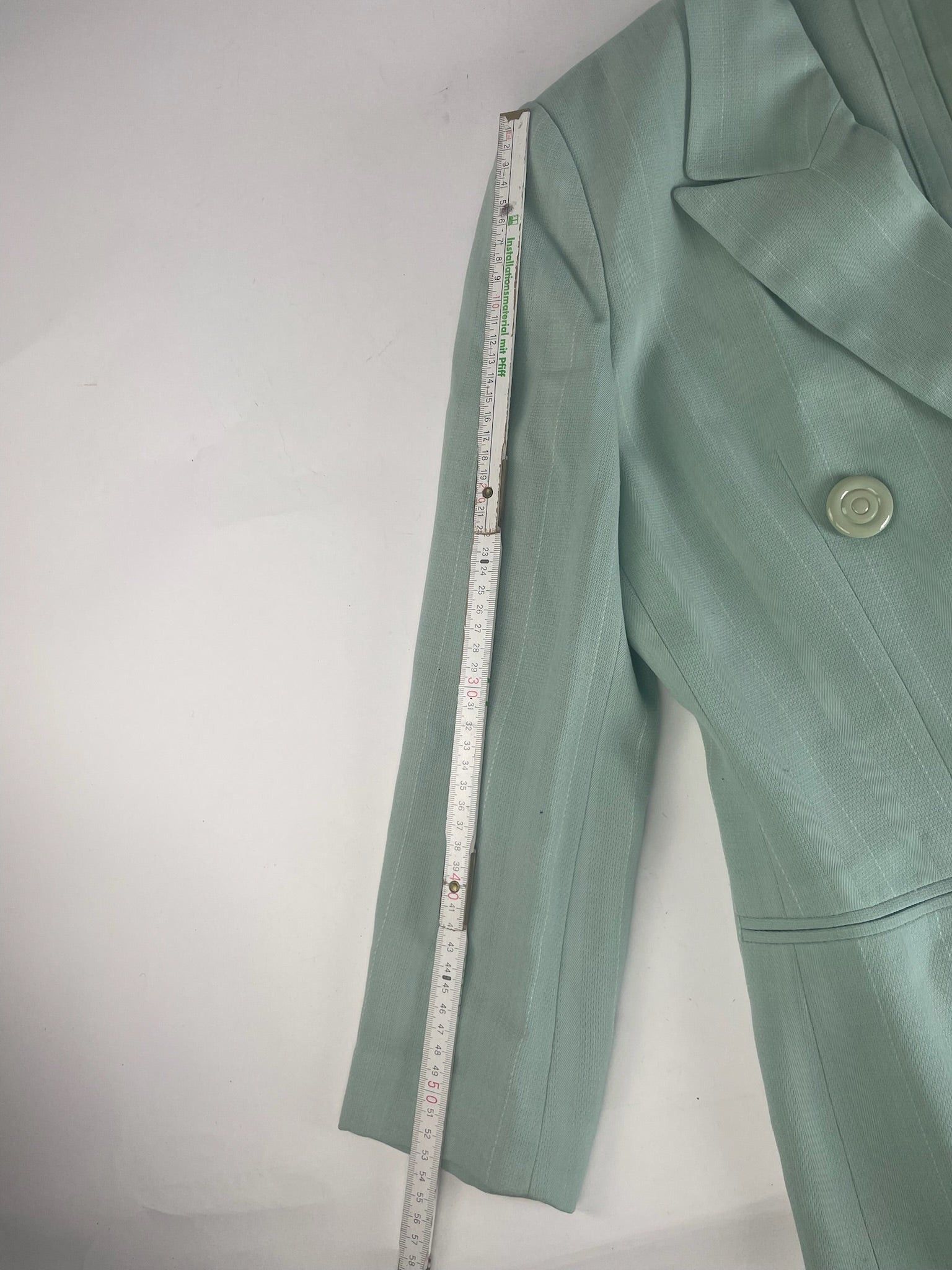 Dior Vintage wool Blazer / Trench turquoise M Size M / US 6-8 / IT 42-44 - 15 Thumbnail