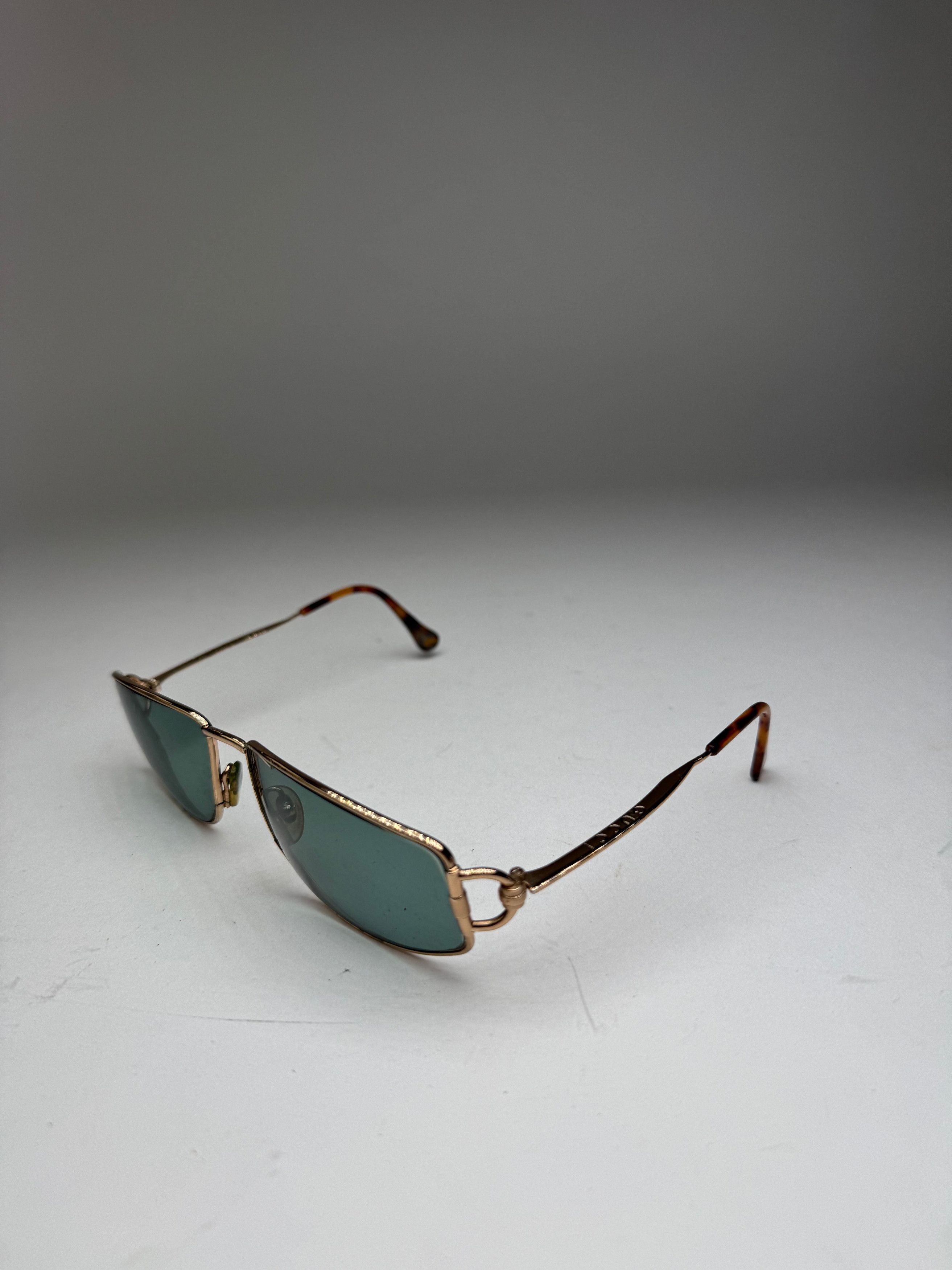 Gucci Vintage Sunglasses Green Gold Size ONE SIZE - 3 Thumbnail