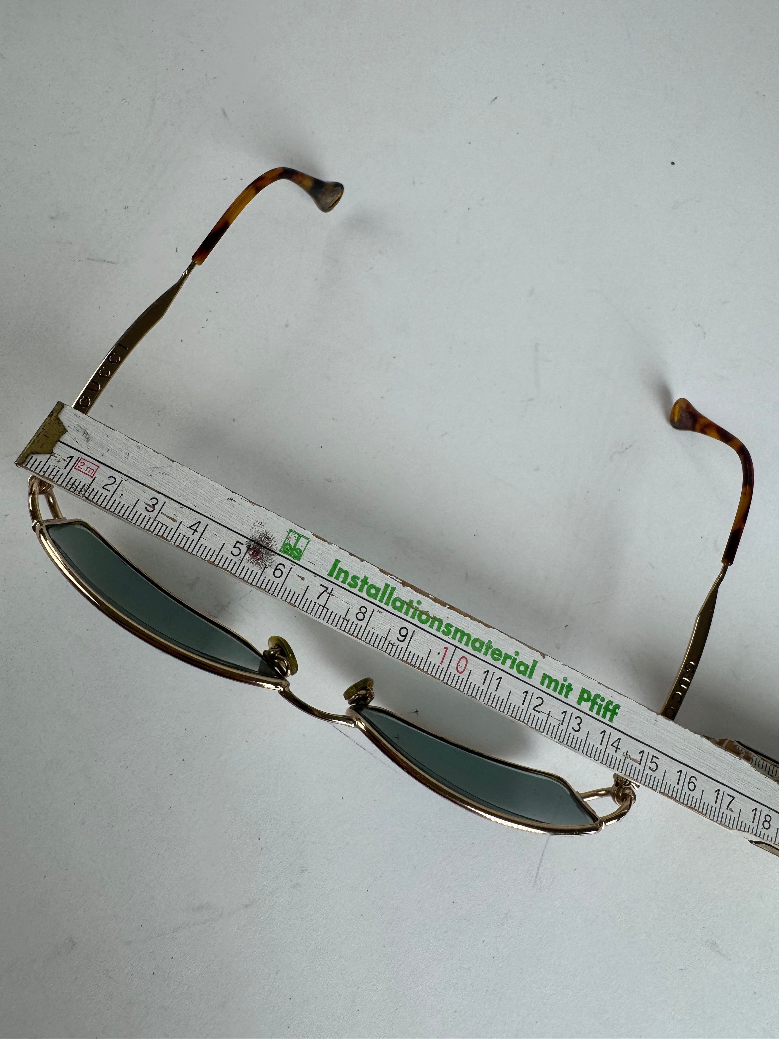 Gucci Vintage Sunglasses Green Gold Size ONE SIZE - 5 Thumbnail