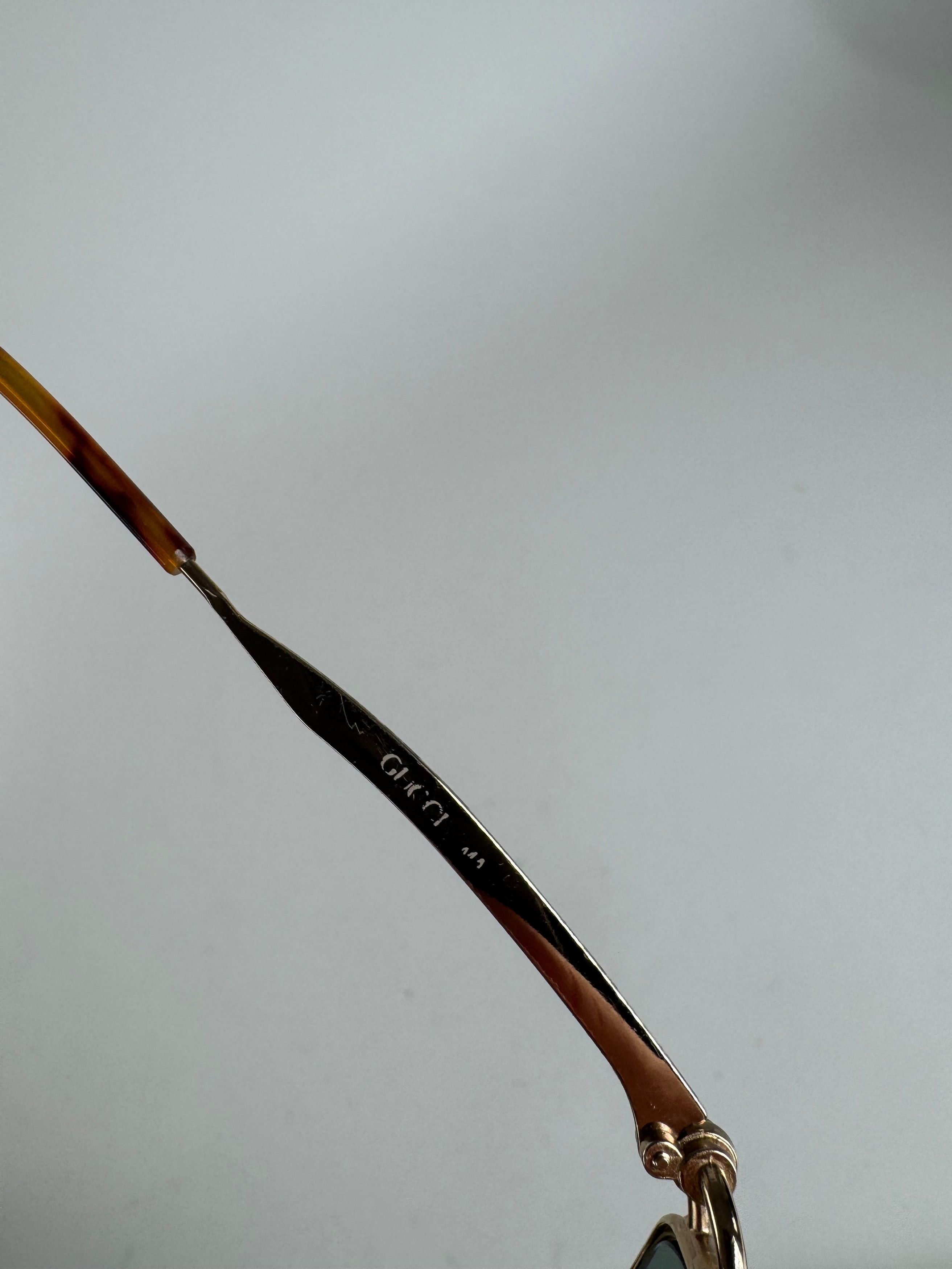 Gucci Vintage Sunglasses Green Gold Size ONE SIZE - 9 Thumbnail