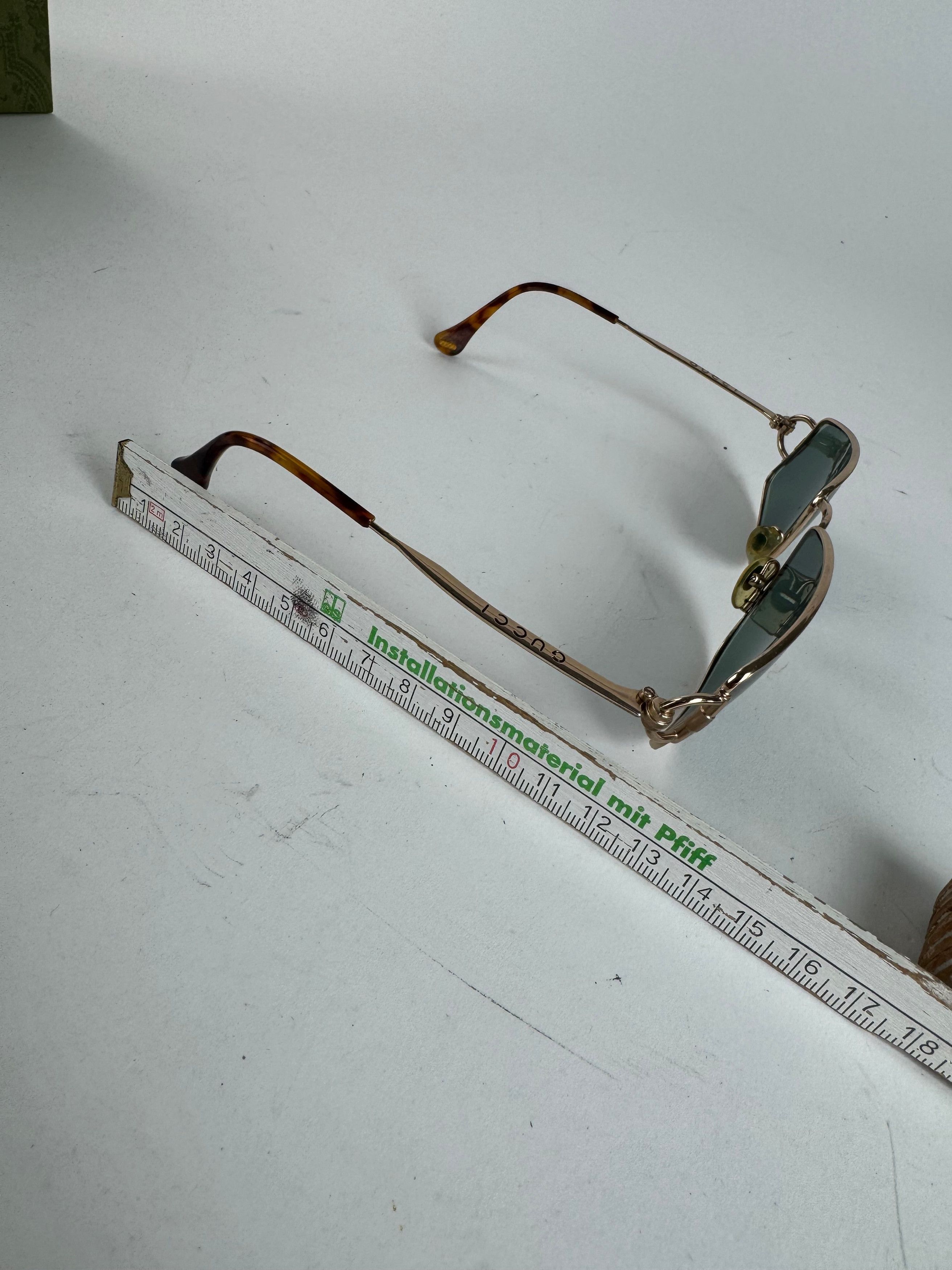 Gucci Vintage Sunglasses Green Gold Size ONE SIZE - 6 Thumbnail